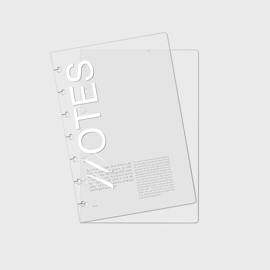 Cubierta transparente para cuaderno | Notas