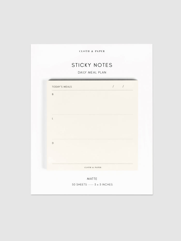 Daily Meal Plan Sticky Notes | Cloth & Paper