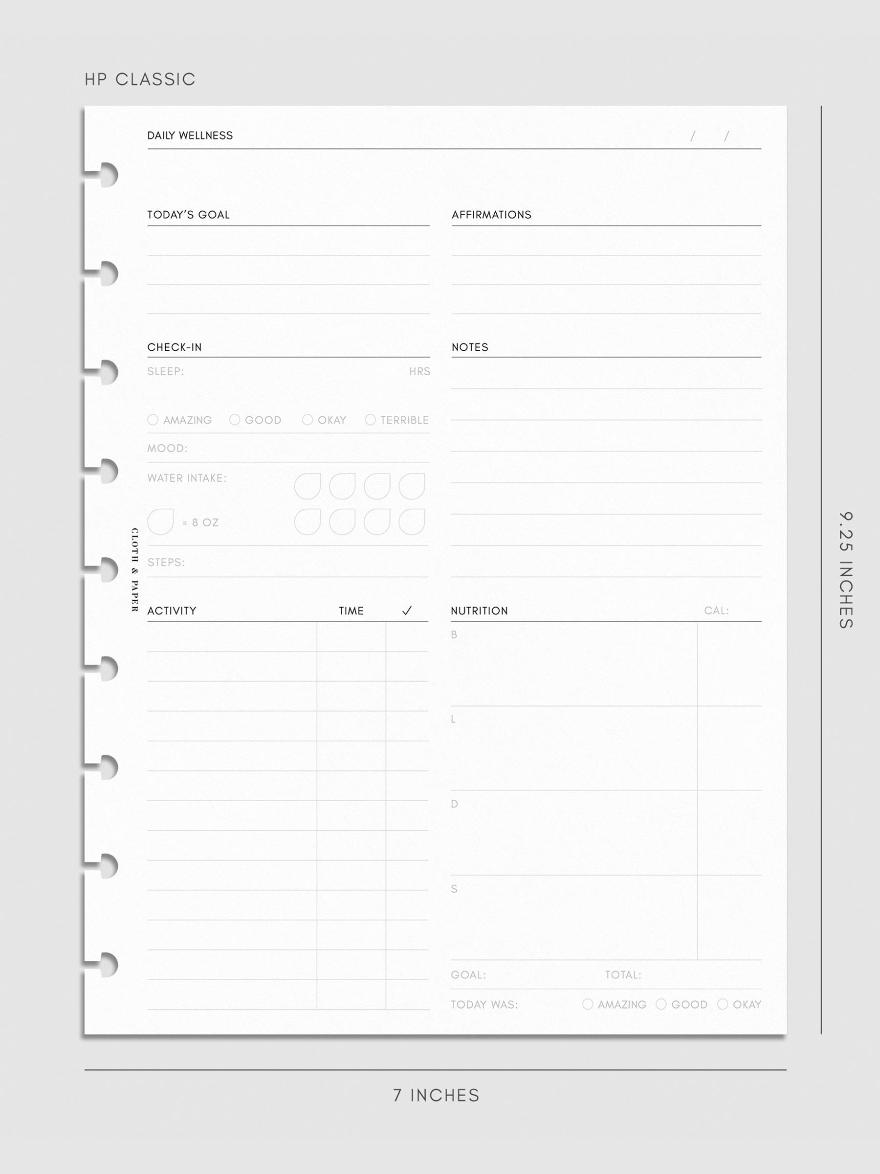 Digital mockup of insert in HP Classic.