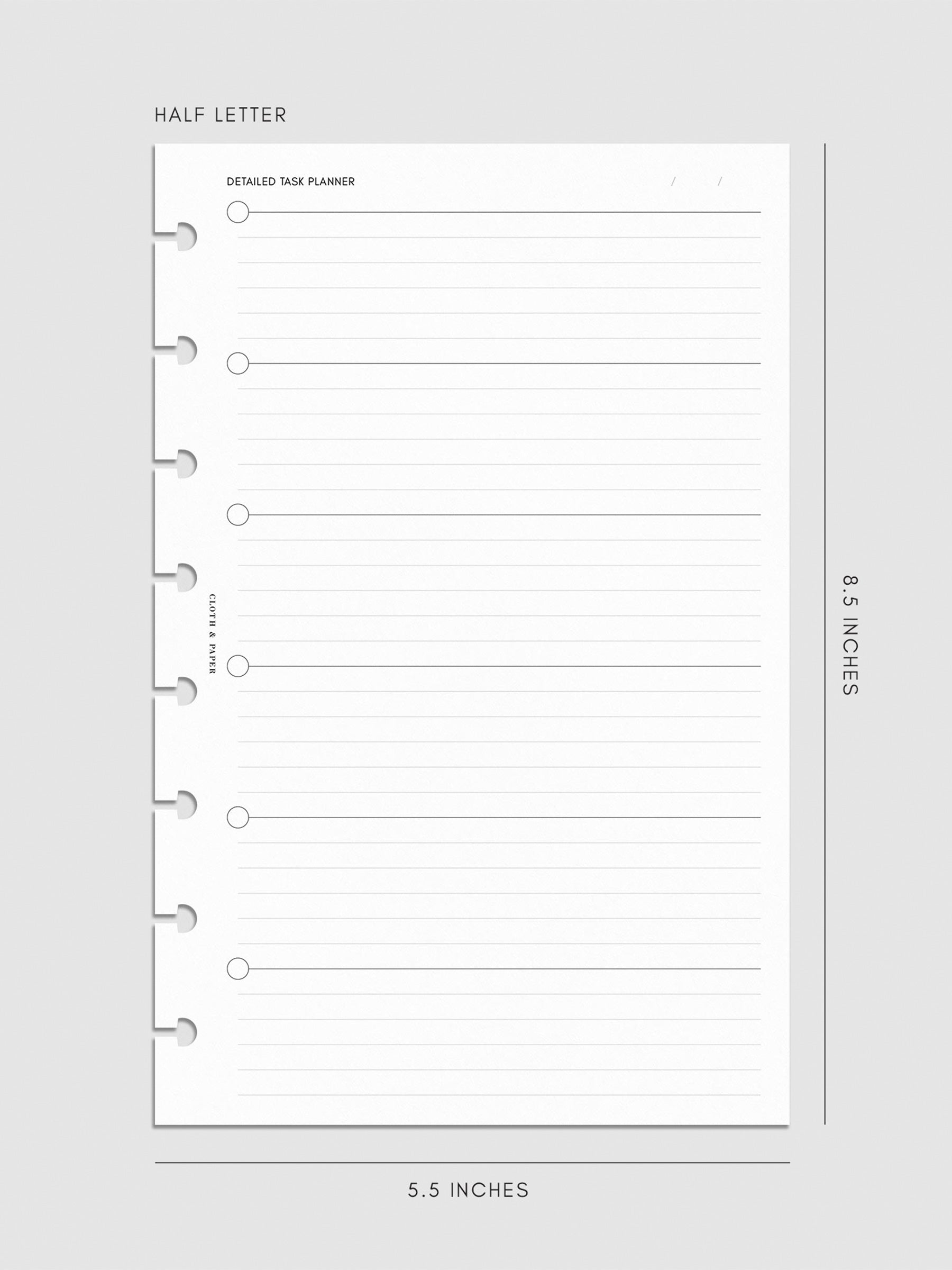 Digital mockup of insert in Half Letter.