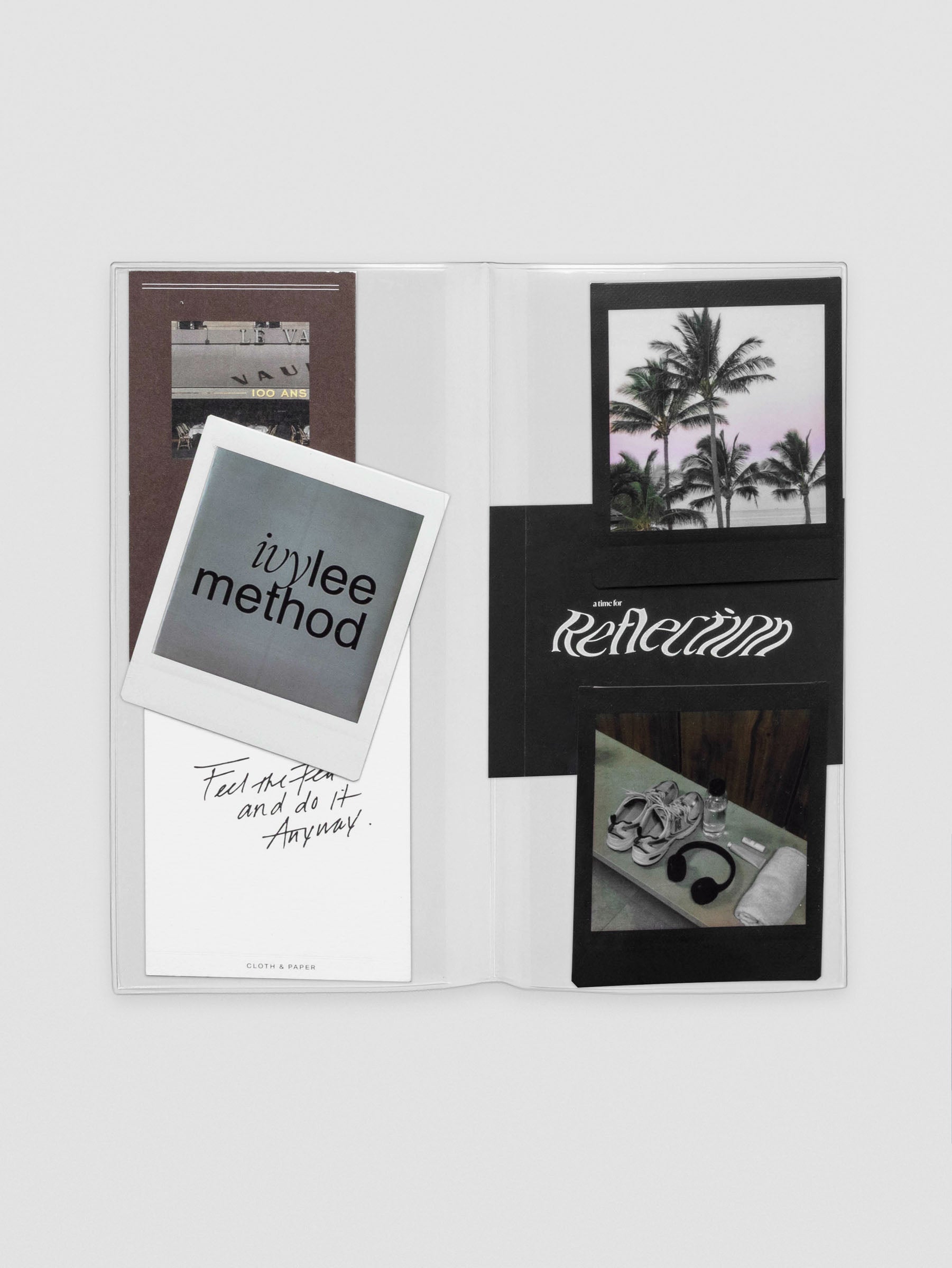 Close view of A5 Slim document pocket with transparent compartments visible.