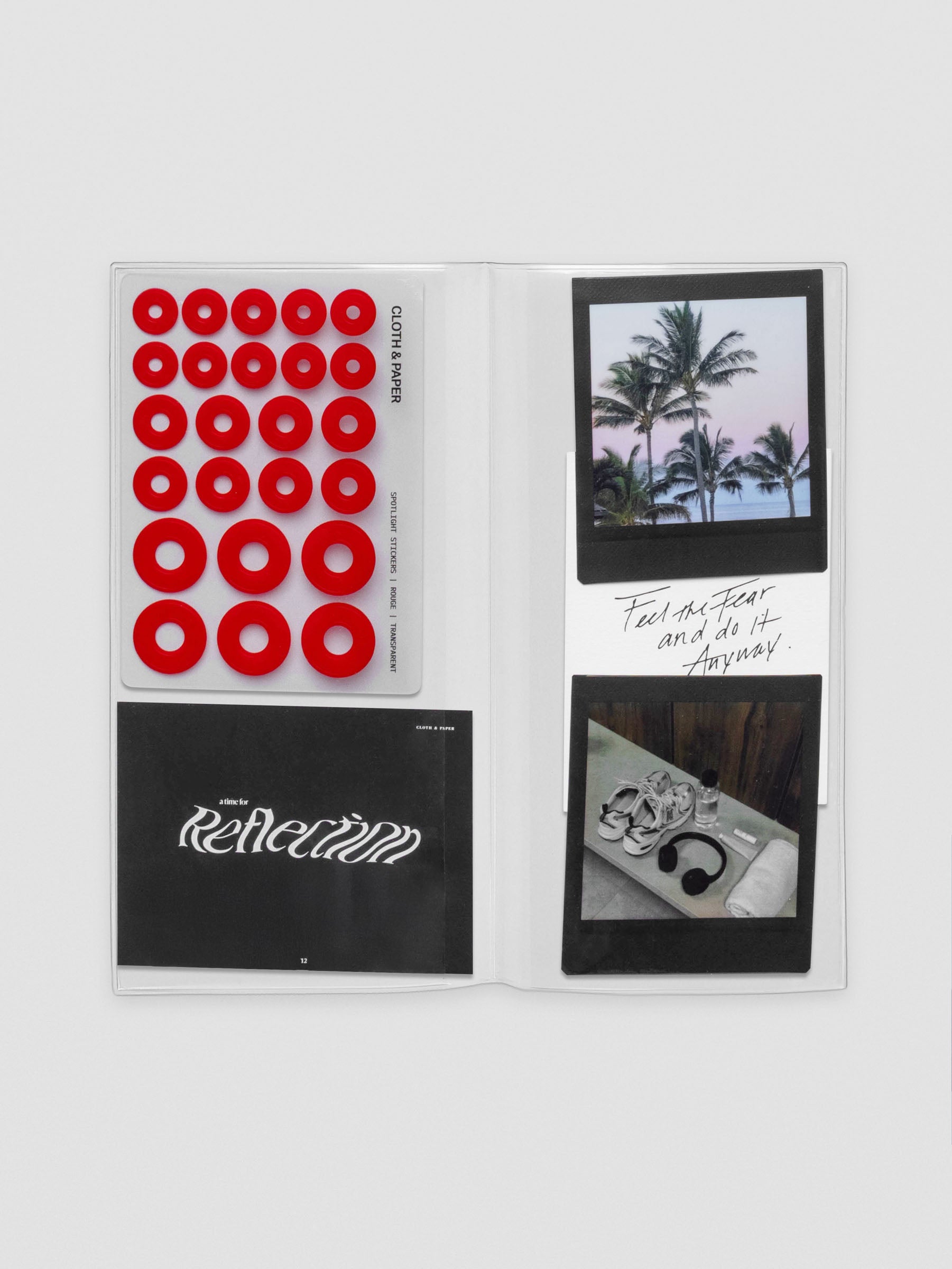 A5 Slim document pocket attached inside a Traveler’s Notebook along center band.