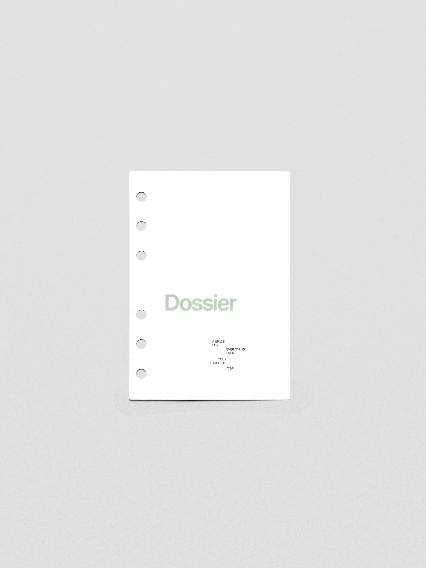 Dossier Planner Dashboard in A6 size.