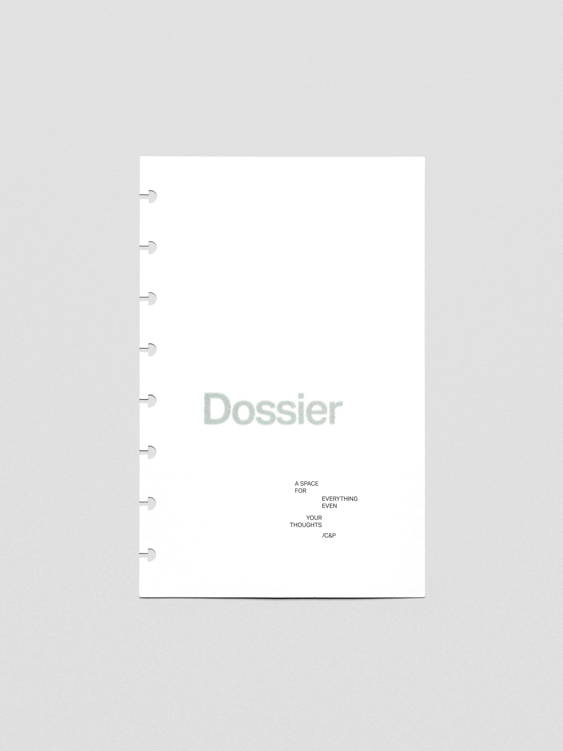 Dossier Planner Dashboard in Half Letter size.