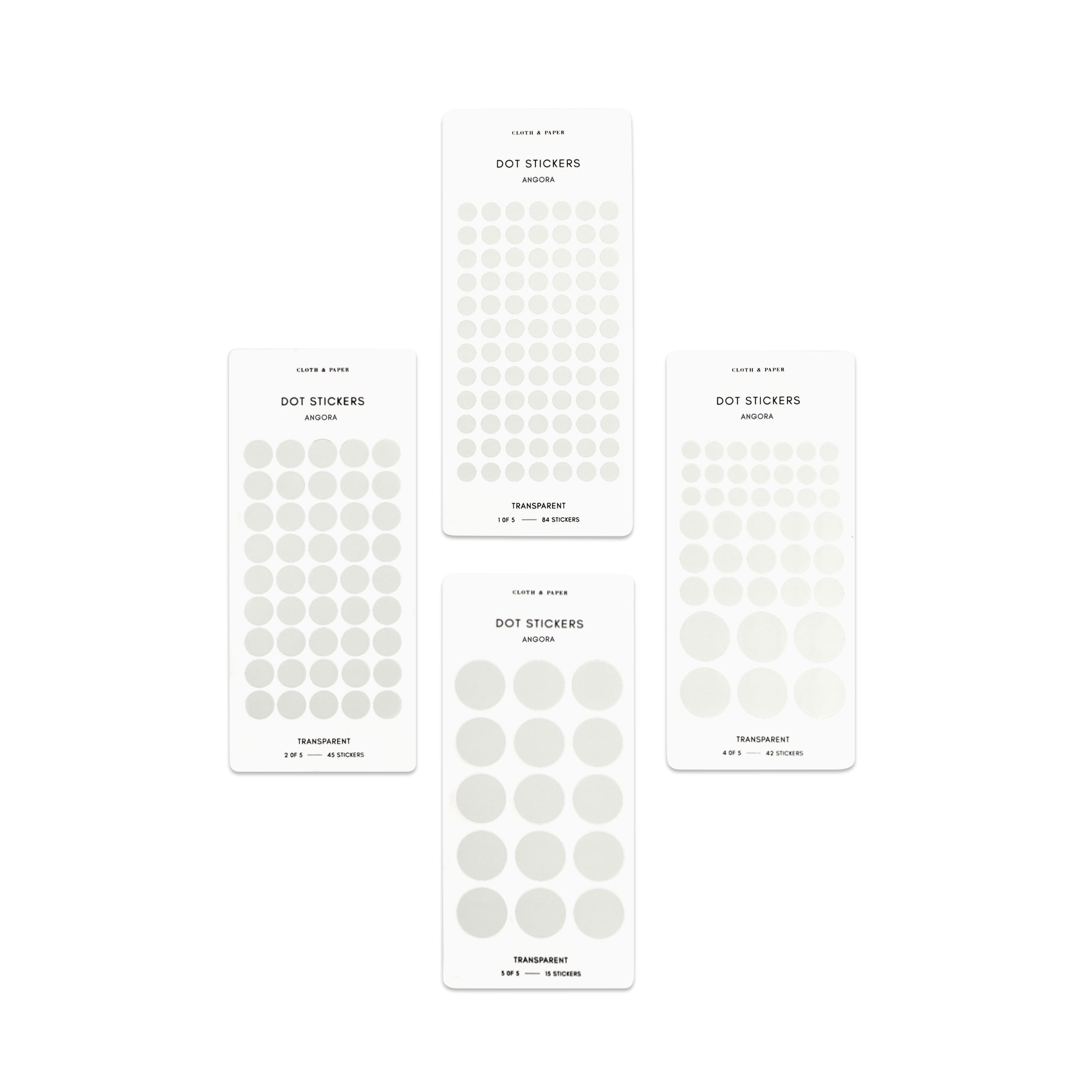 Minimal Shape Sticker Set, Transparent, Drops