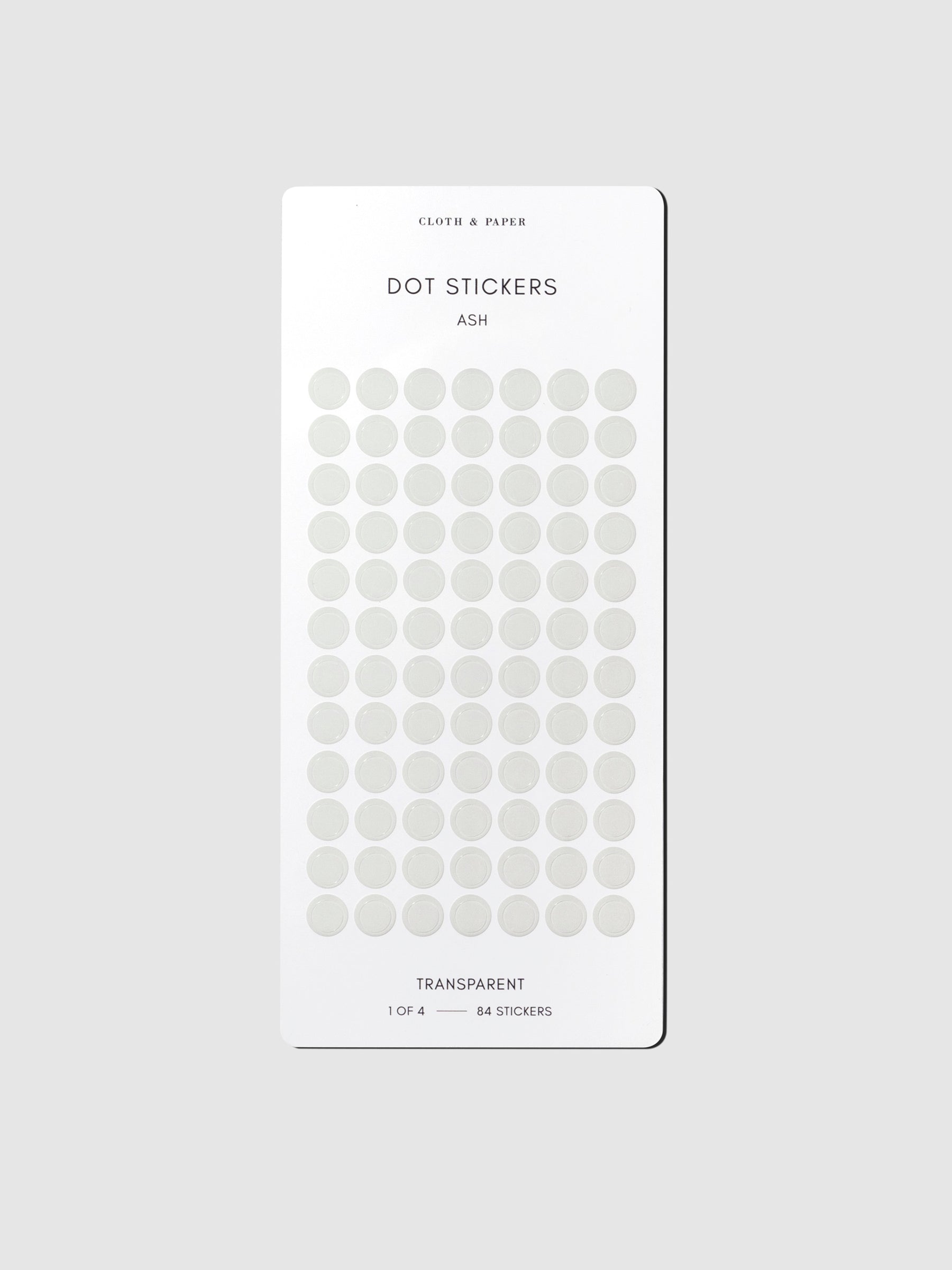 Sticker sheet displayed on a neutral background. Color shown is Ash.