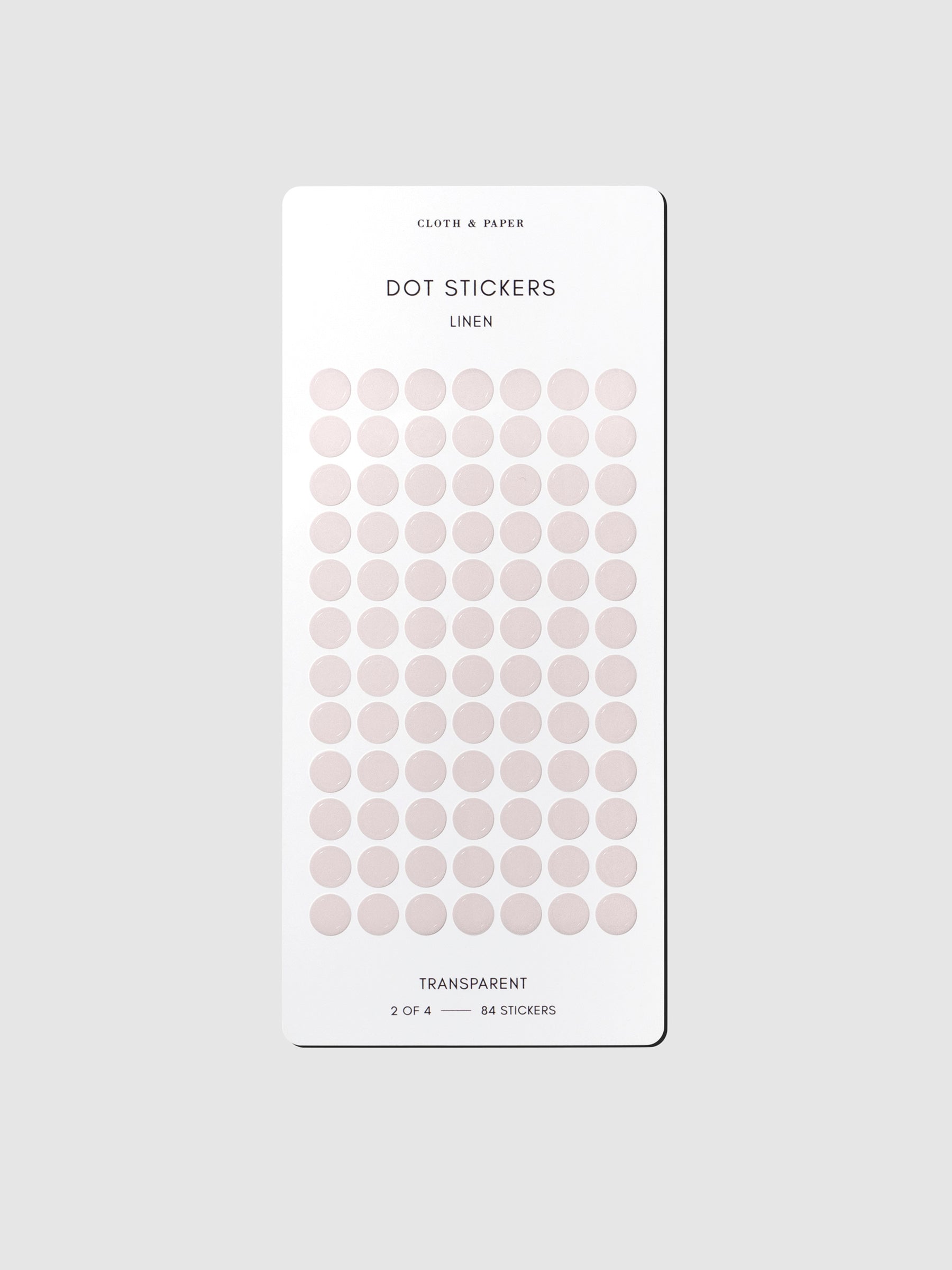Sticker sheet displayed on a neutral background. Color shown is Linen.