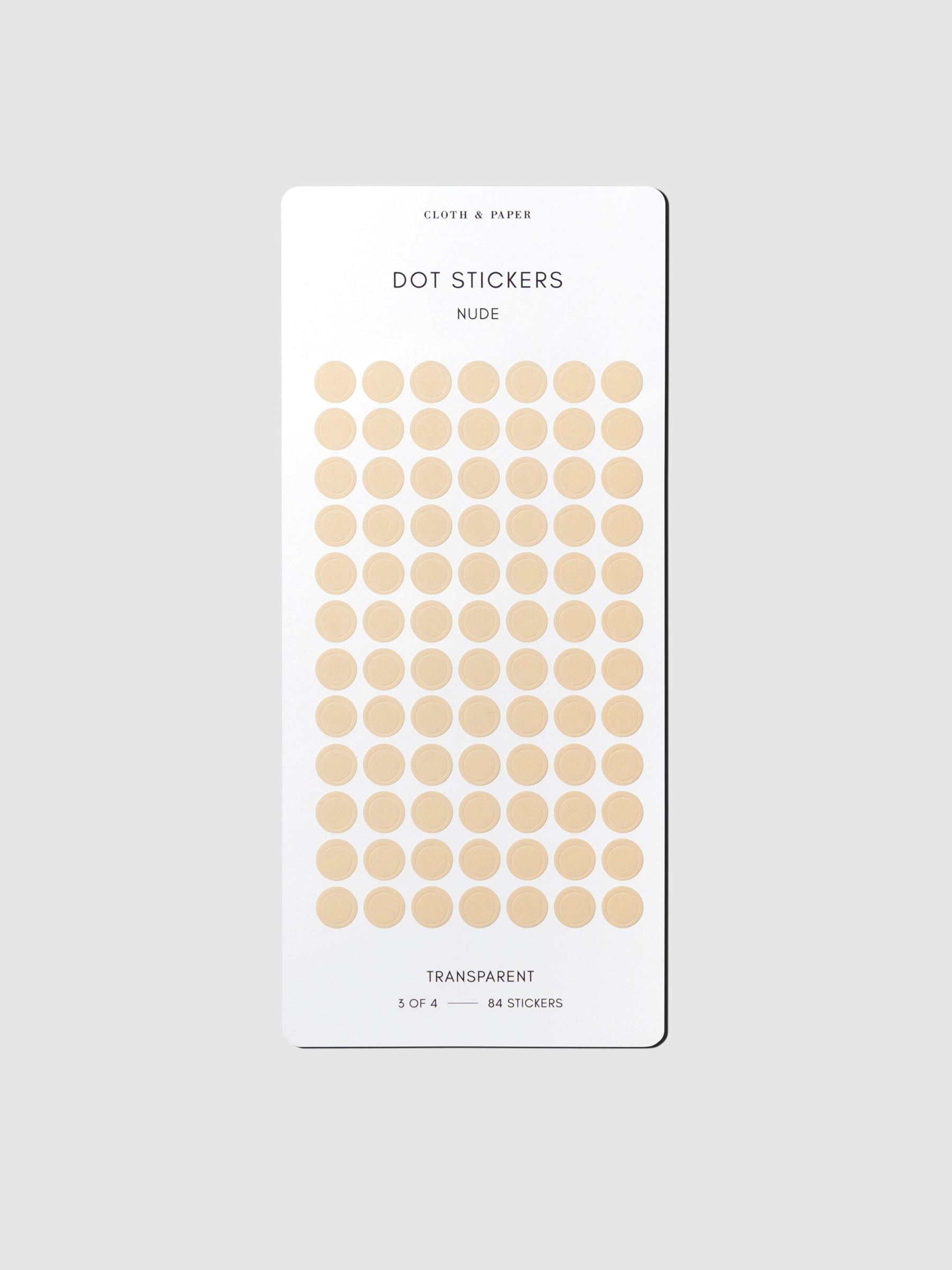 Sticker sheet displayed on a neutral background. Color shown is Nude.