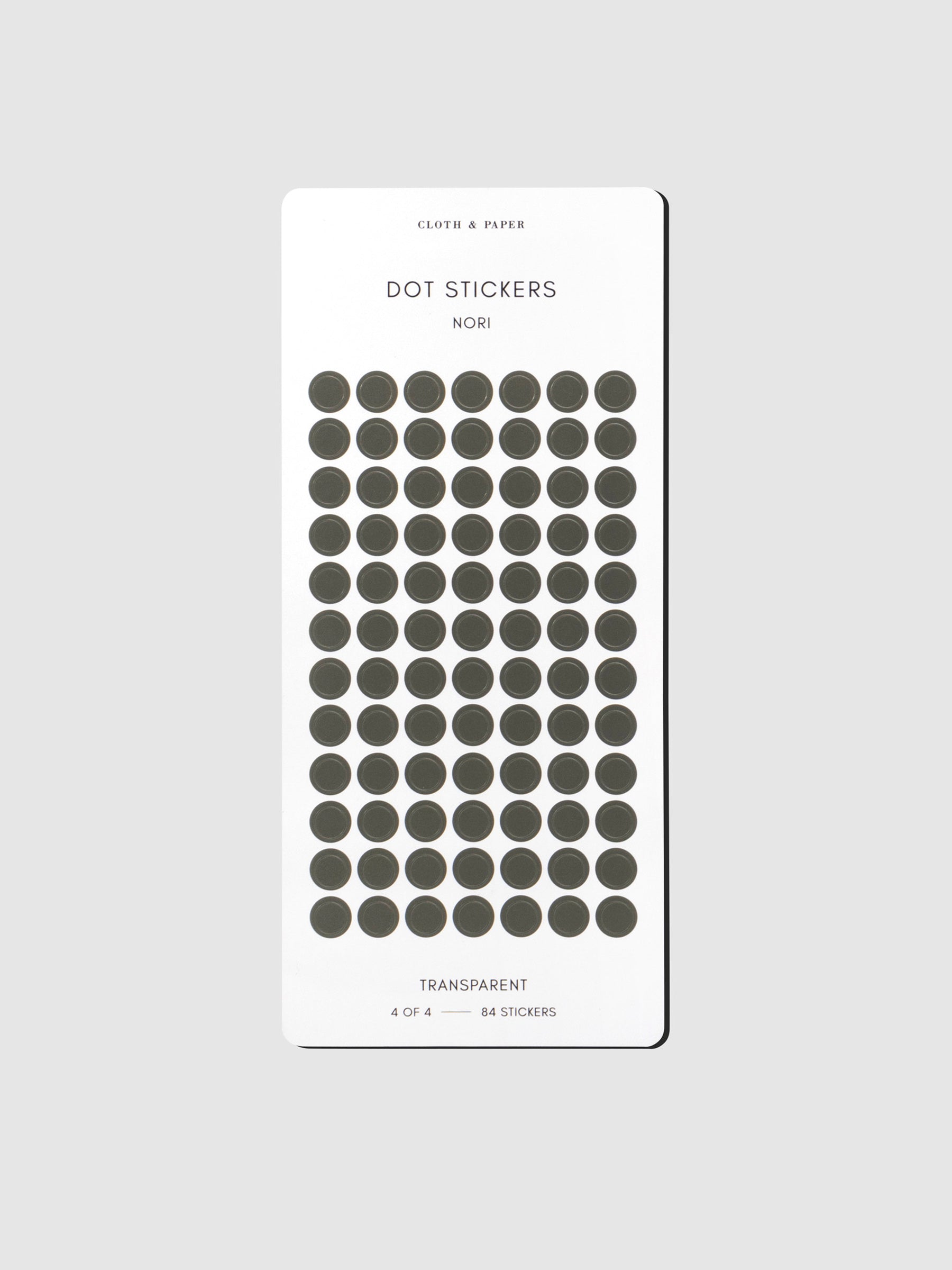 Sticker sheet displayed on a neutral background. Color shown is Nori.