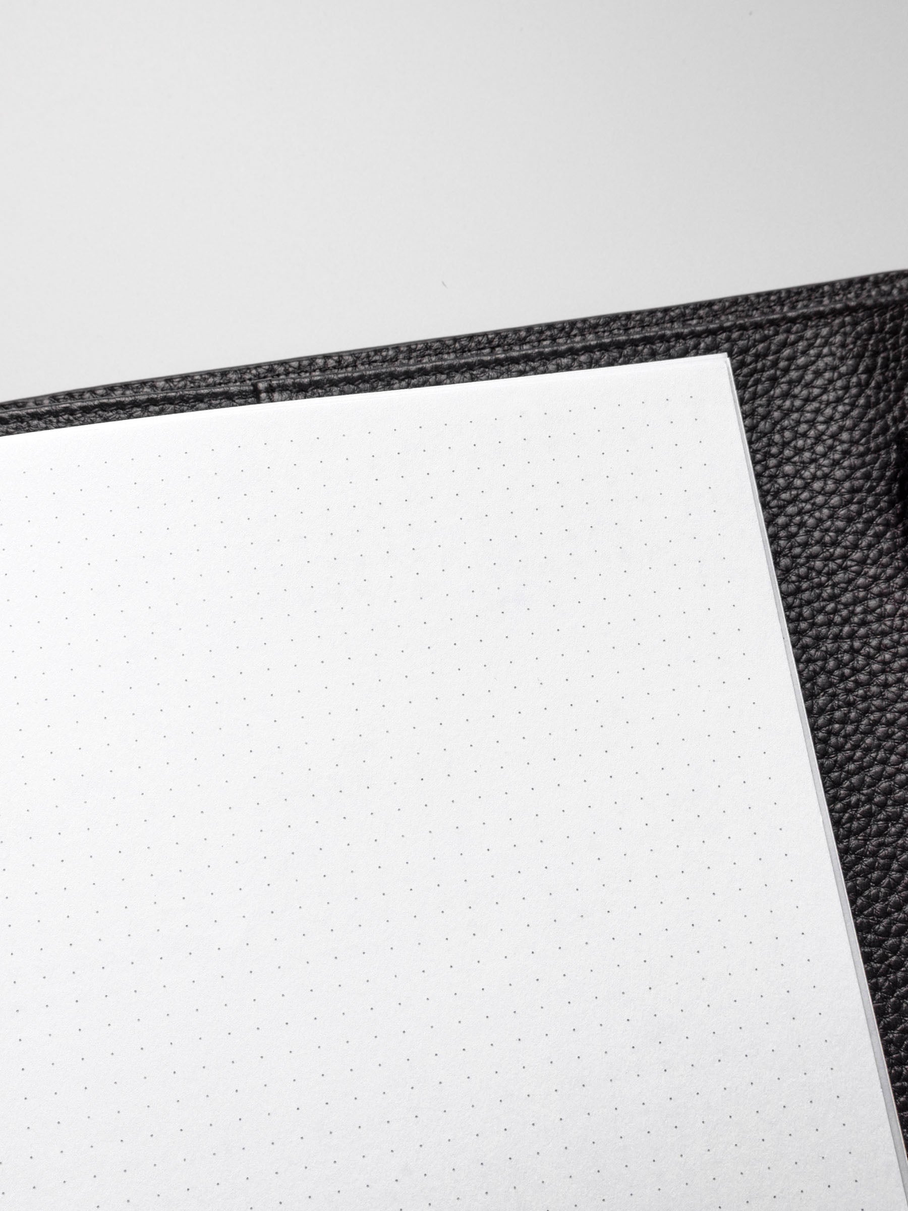 Insert in use inside a black leather planner.