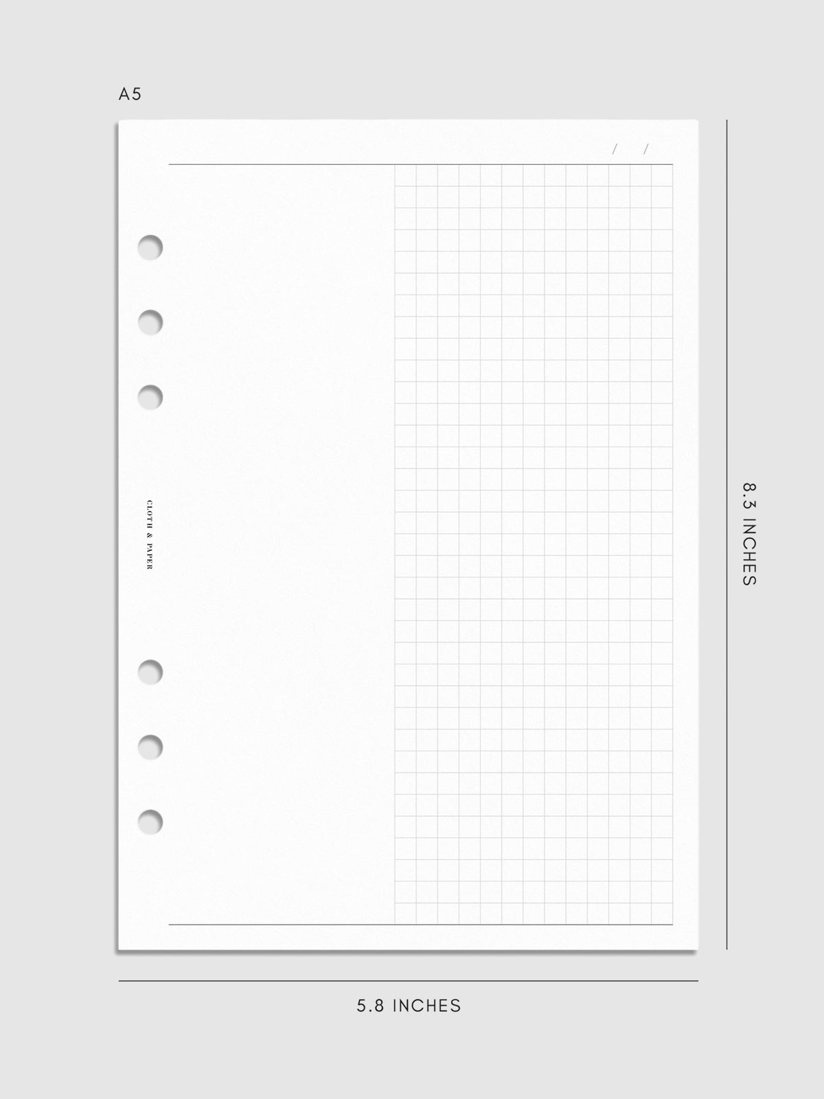 Duo Notes Planner Inserts | Blank + Graph | Cloth & Paper