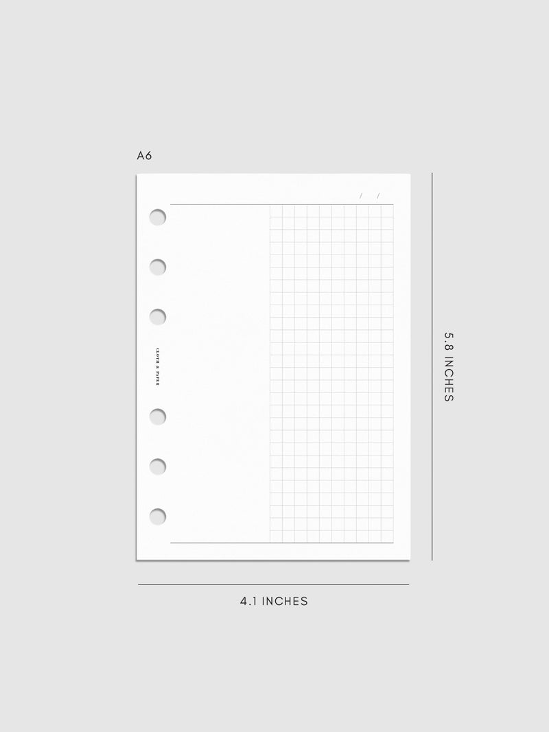 Duo Notes Planner Inserts | Blank + Graph | Cloth & Paper