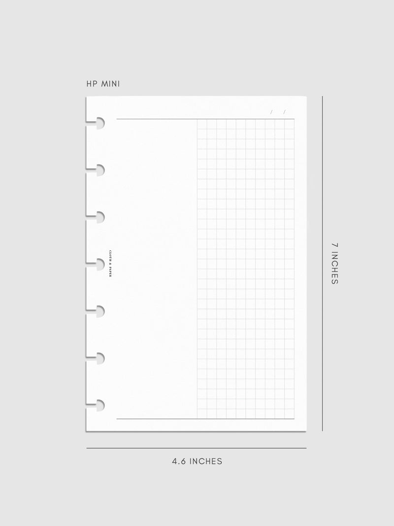 Duo Notes Planner Inserts | Blank + Graph | Cloth & Paper