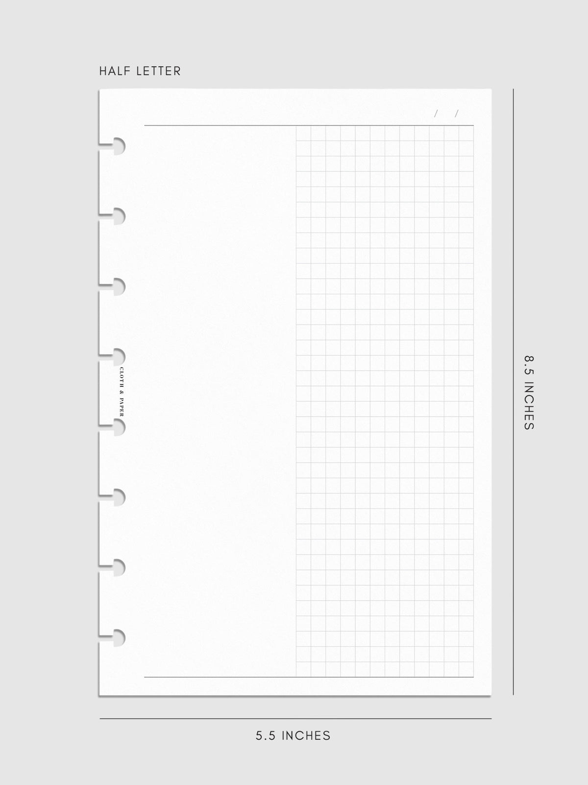 Duo Notes Planner Inserts | Blank + Graph | Cloth & Paper