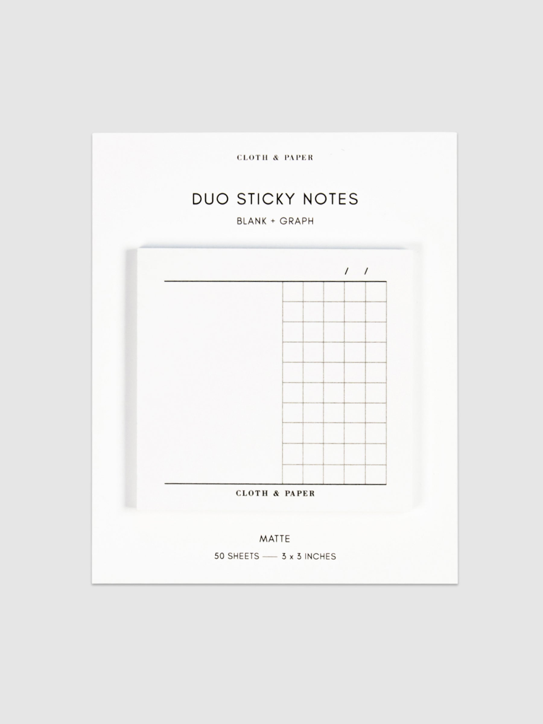 Duo Sticky Notes in Blank and Graph against a neutral background.