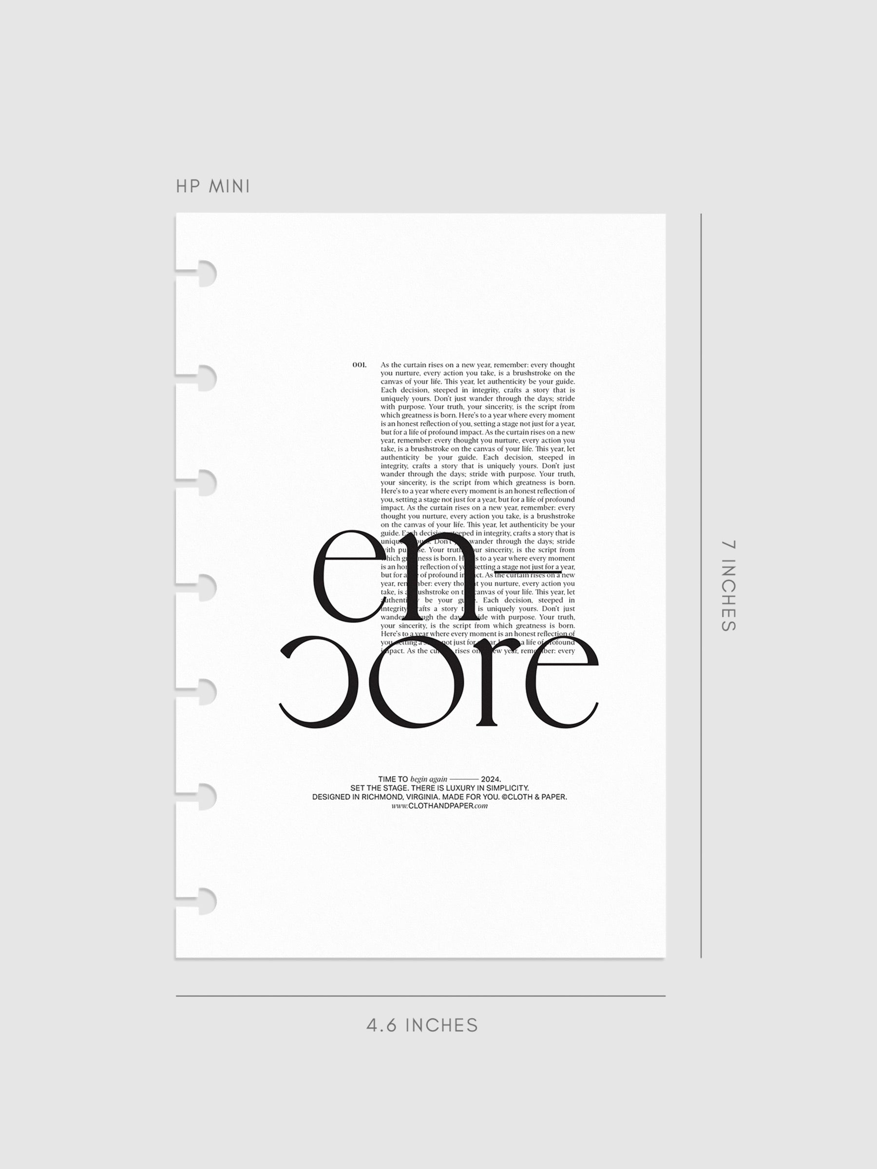 Encore Planner Dashboard in HP Mini size