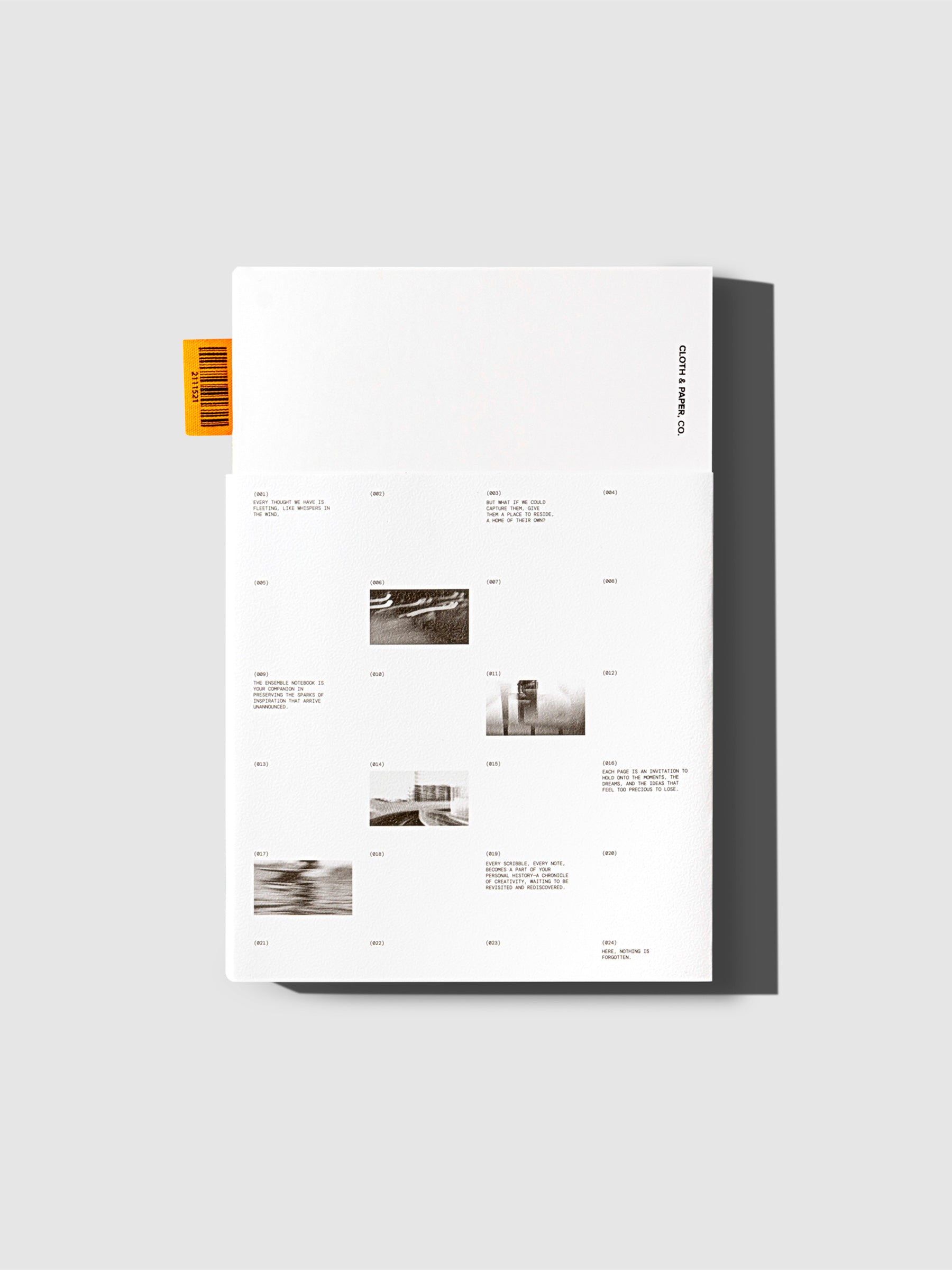 Notebook displayed on a neutral background.