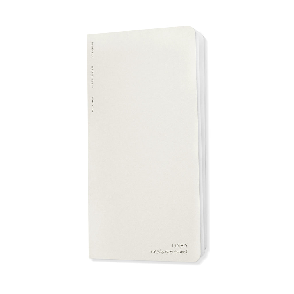 Lined notebook closed to show the front cover, against a white background.