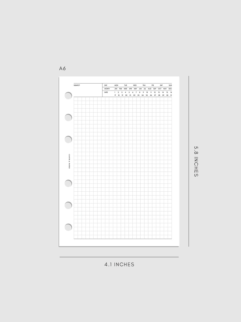 Executive Note Planner Inserts | Graph Paper | Cloth & Paper