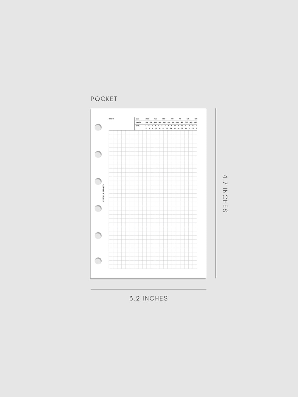 Executive Note Planner Inserts | Graph Paper | Cloth & Paper
