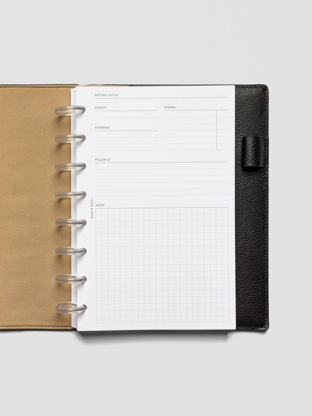 Extended Meeting Notes Planner Inserts | Cloth & Paper