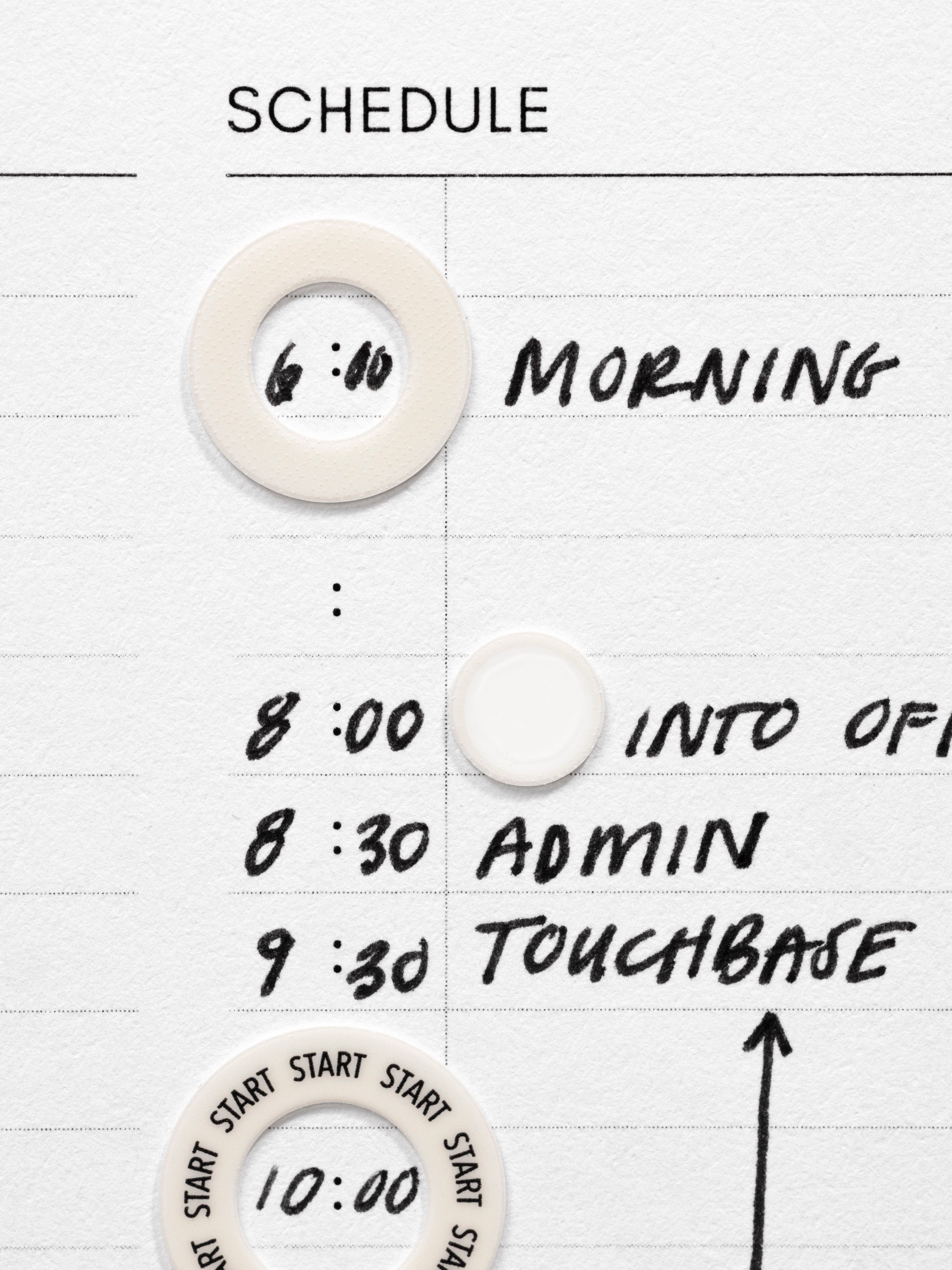 Close up of Spotlight Stickers in Editorial shown in use on a planner page.