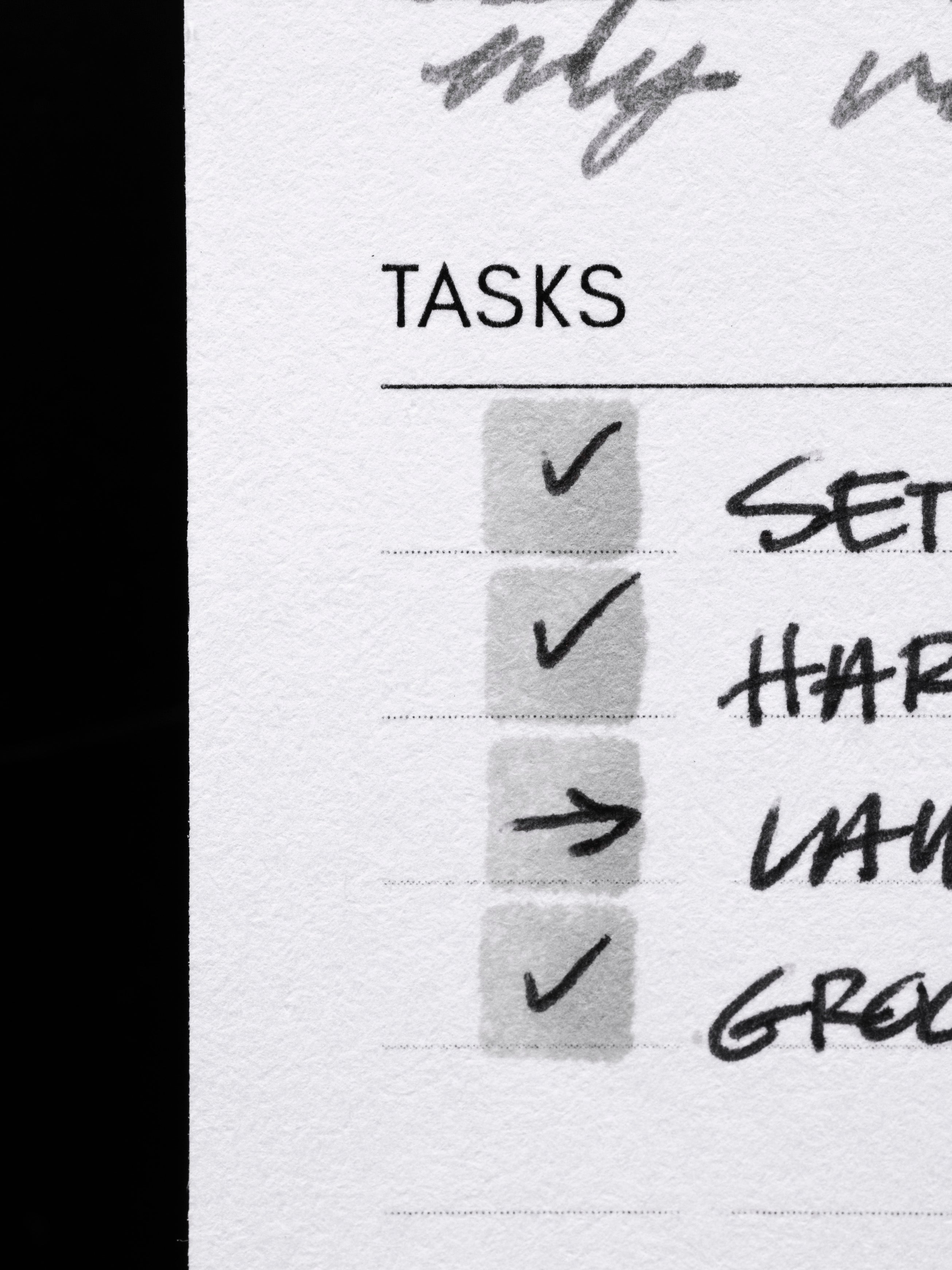 Close up of a planner insert with a writing sample from the JiMiao Dual Tip Stamp Marker in grey.