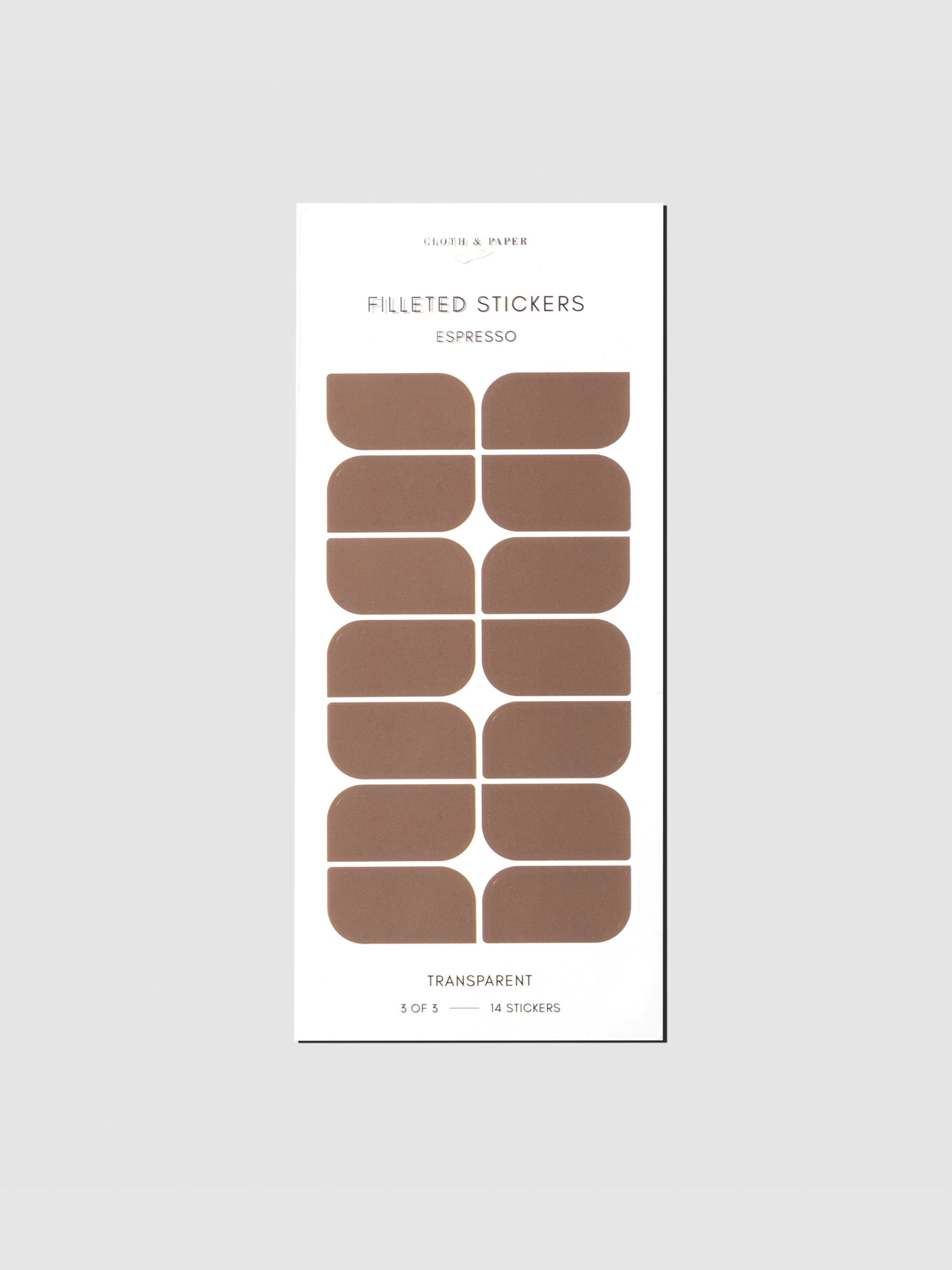 Large sticker sheet displayed on a neutral background. Color shown is Espresso.