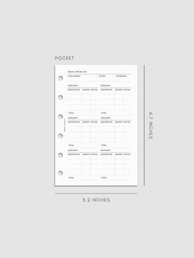 Digital mockup of the Financial Planning Insert | Second Edition. Size shown is Pocket.