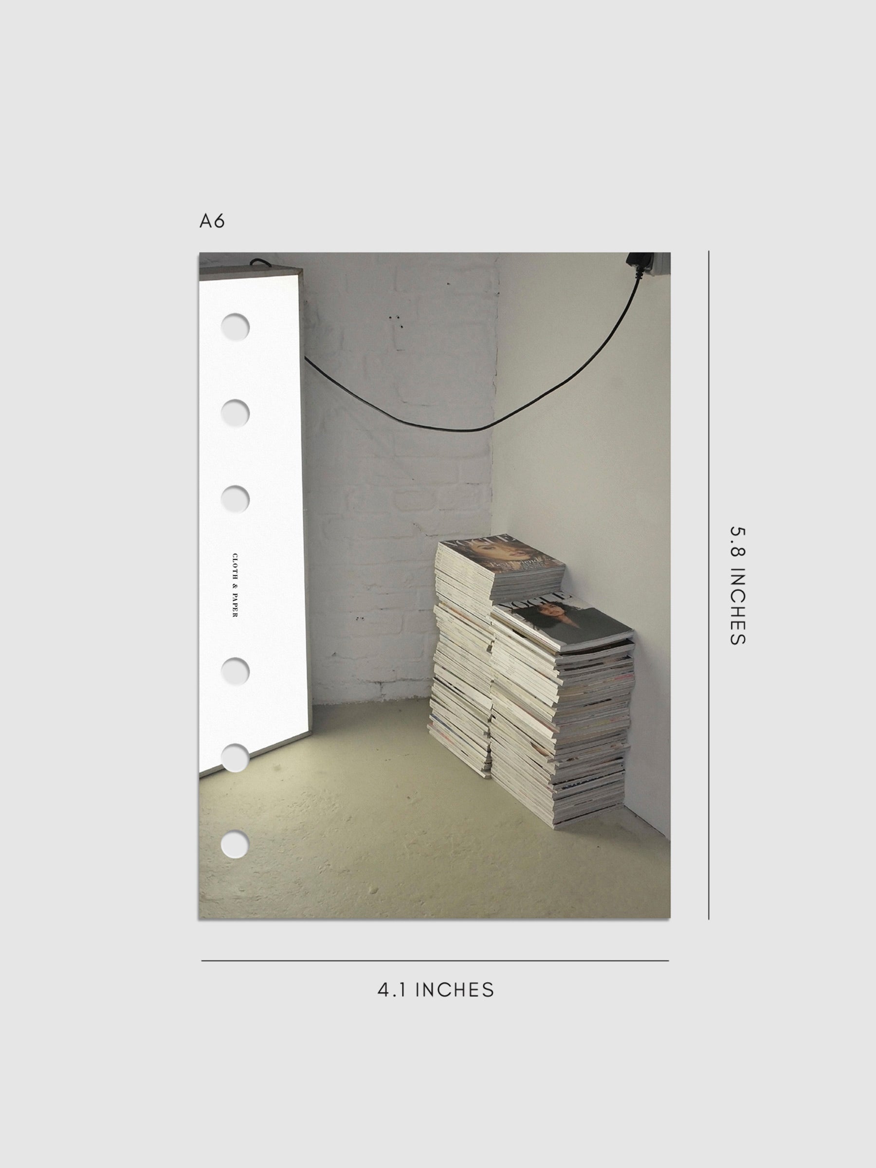 Digital mockup of dashboard in A6 sizing.