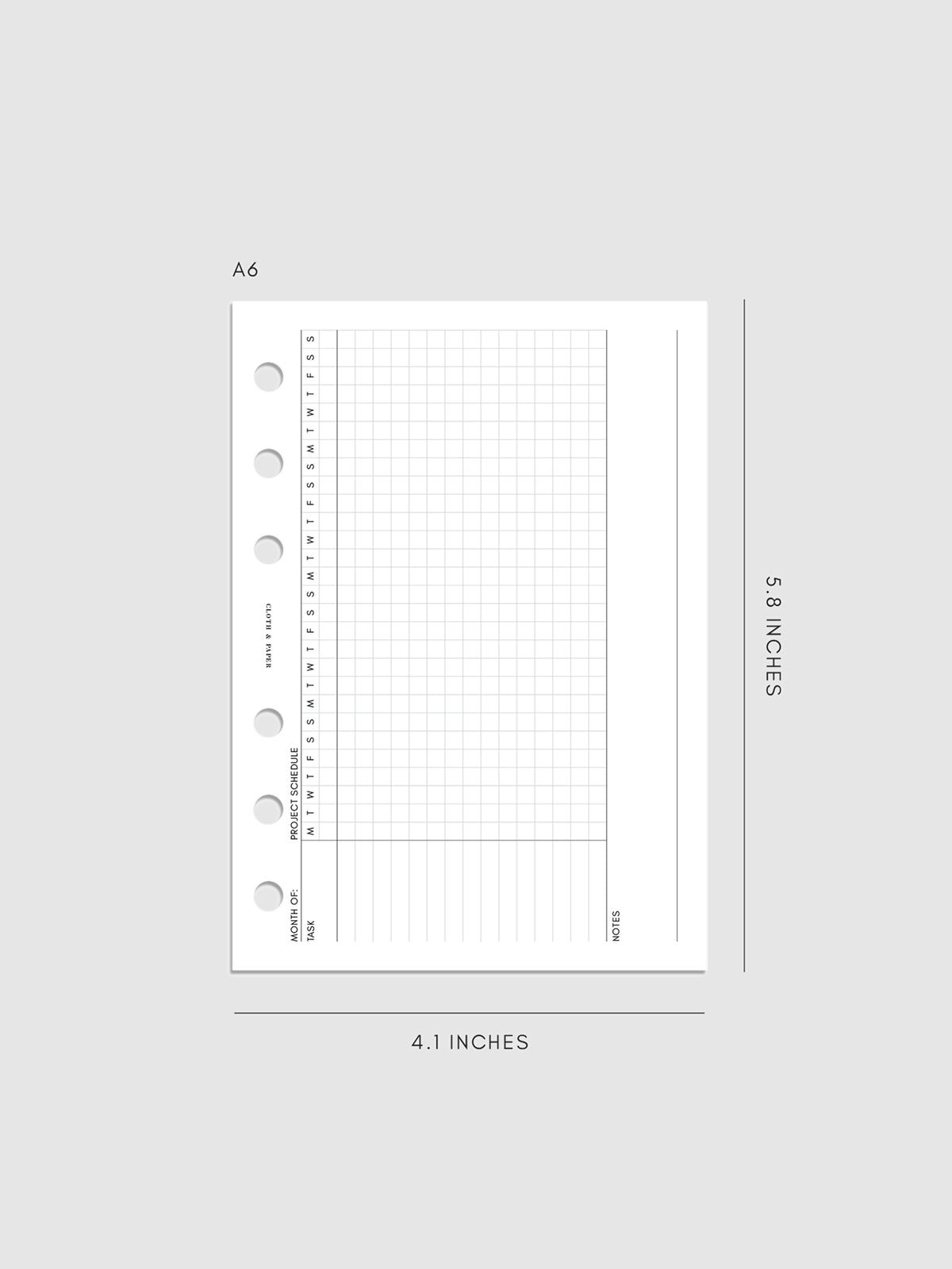 Gantt Chart Planner Inserts | Refreshed Layout | Cloth & Paper