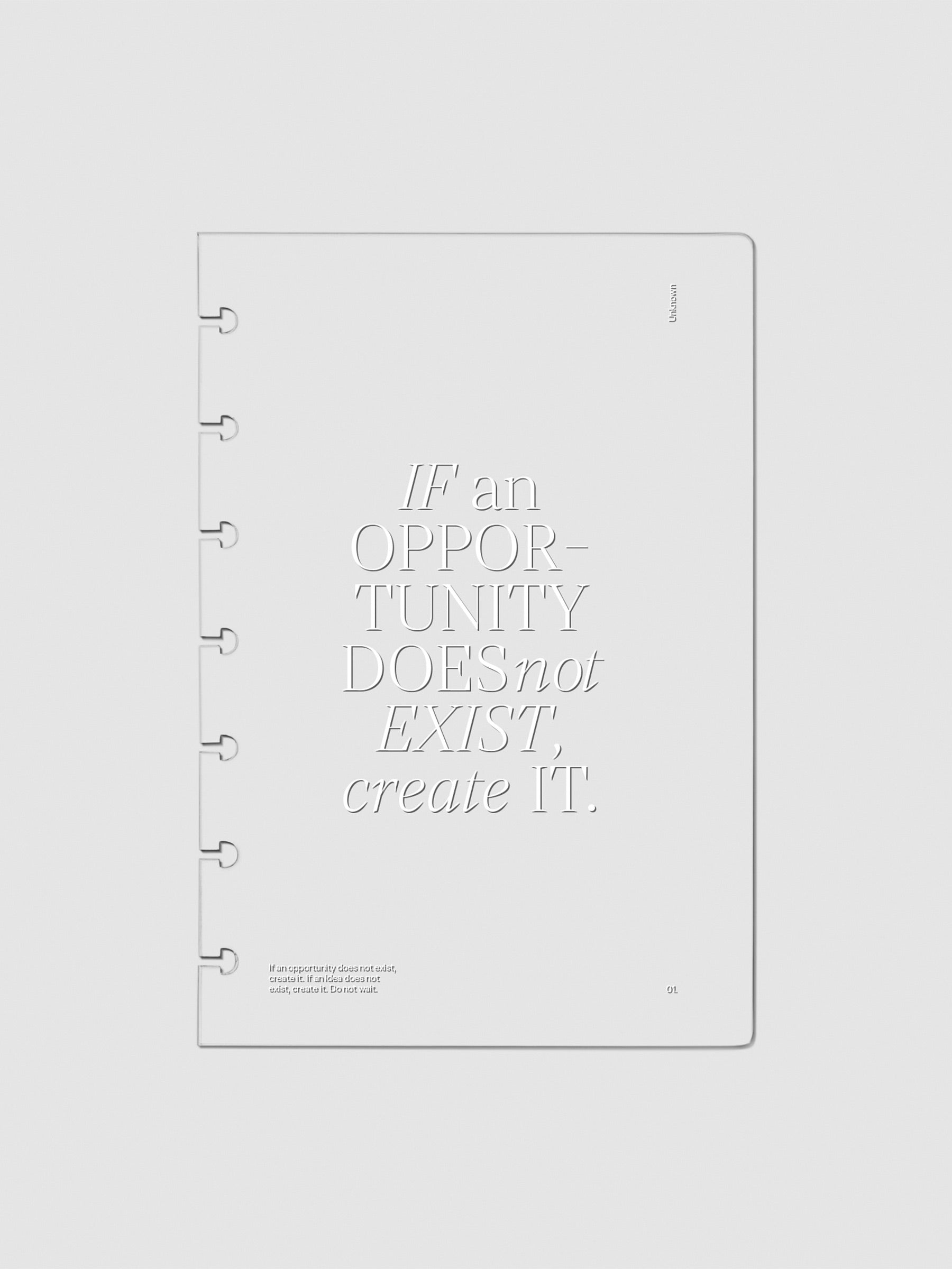 Crystal Clear Discbound Notebook Cover "Opportunity" displayed on a neutral background.