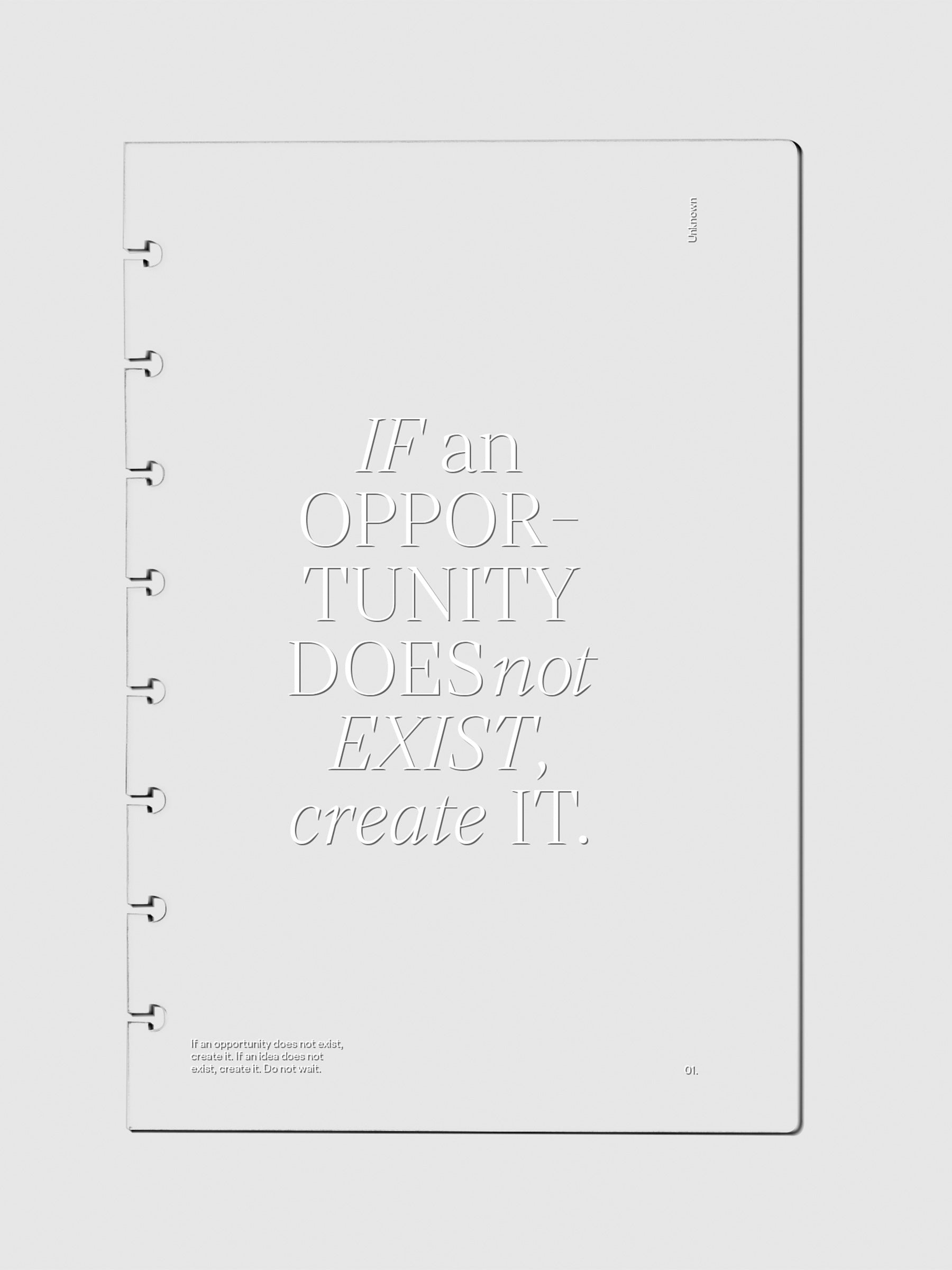 Crystal Clear Discbound Notebook Cover "Opportunity" displayed on a neutral background.