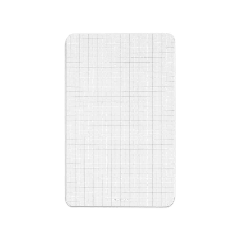 Grid Notepad, Angora, Cloth and Paper. Notepad displayed on a white background.