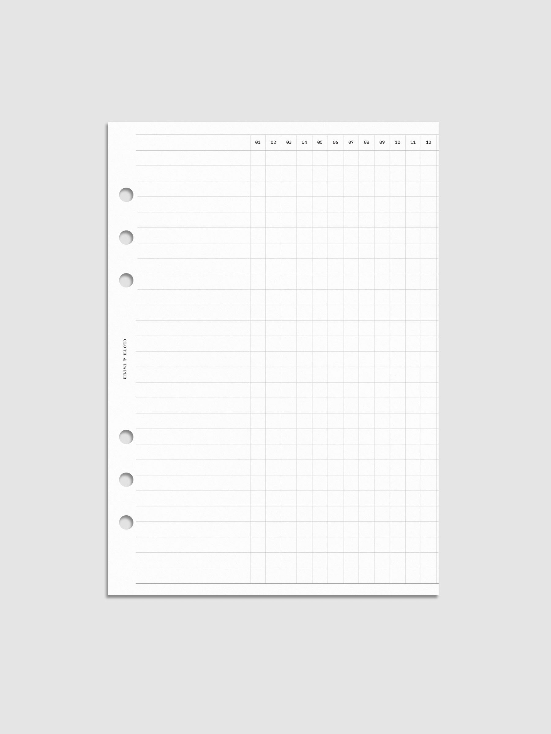 Digital mockup of Habit Fold Out Planner Insert in A5