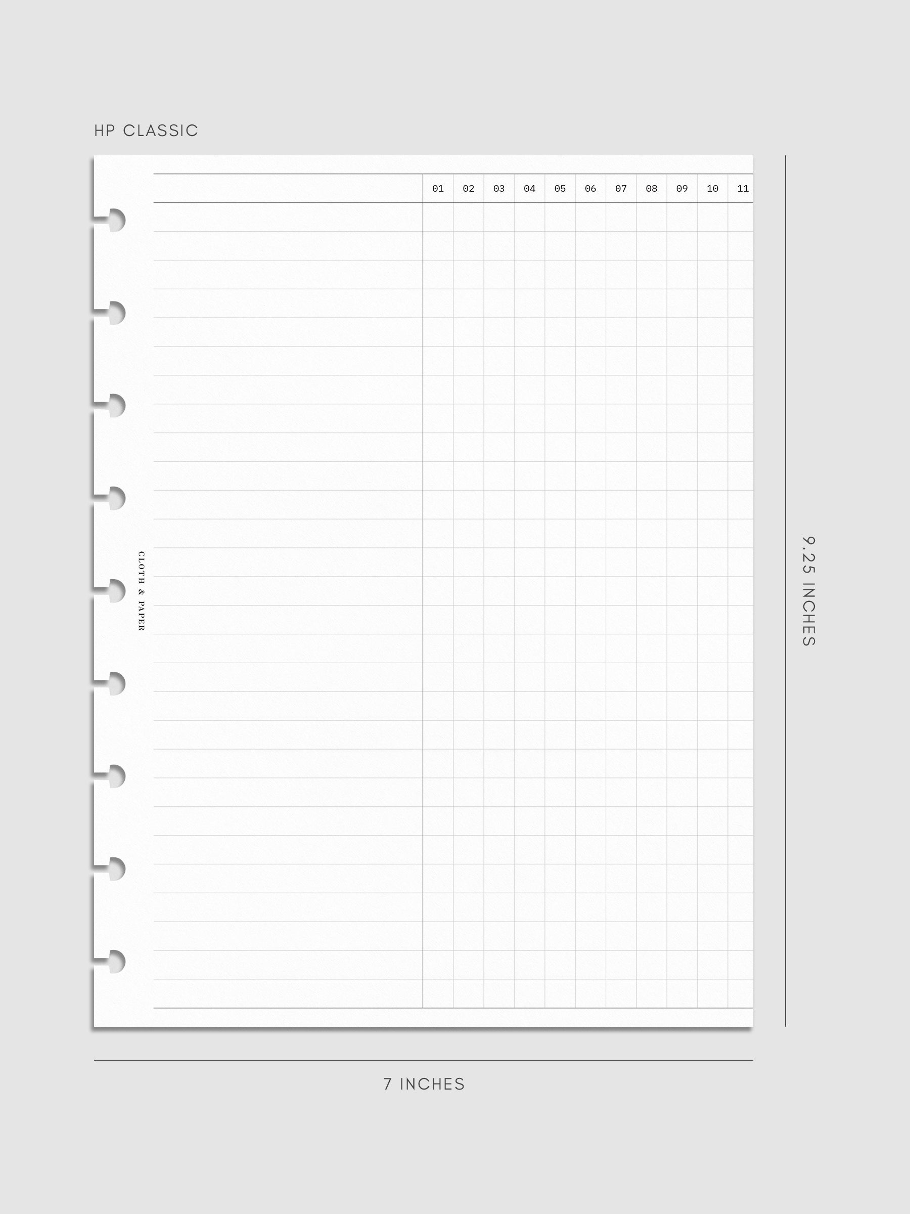 Digital mockup of Habit Fold Out Planner Insert in HP Classic 