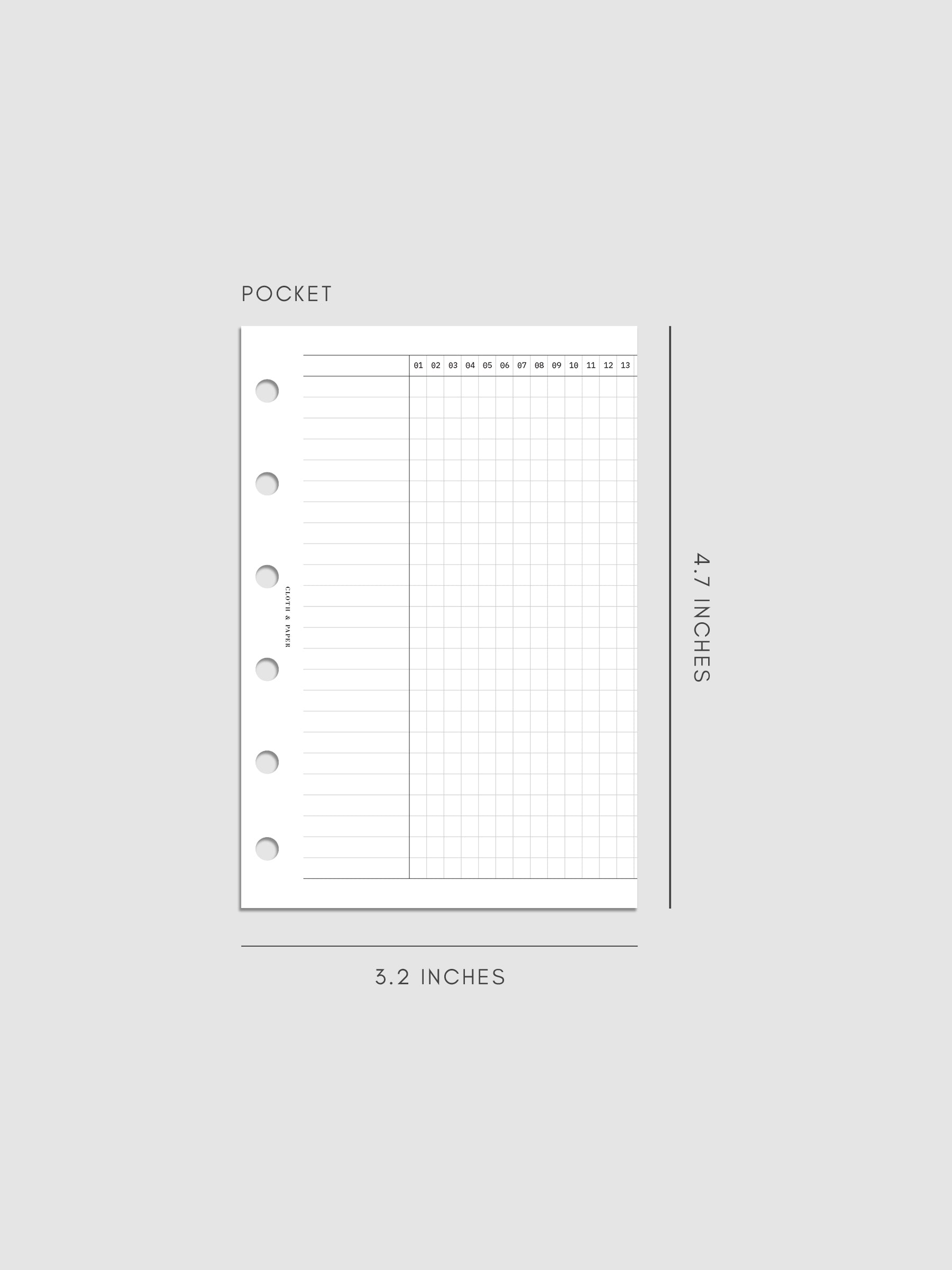 Digital mockup of Habit Fold Out Planner Insert in Pocket