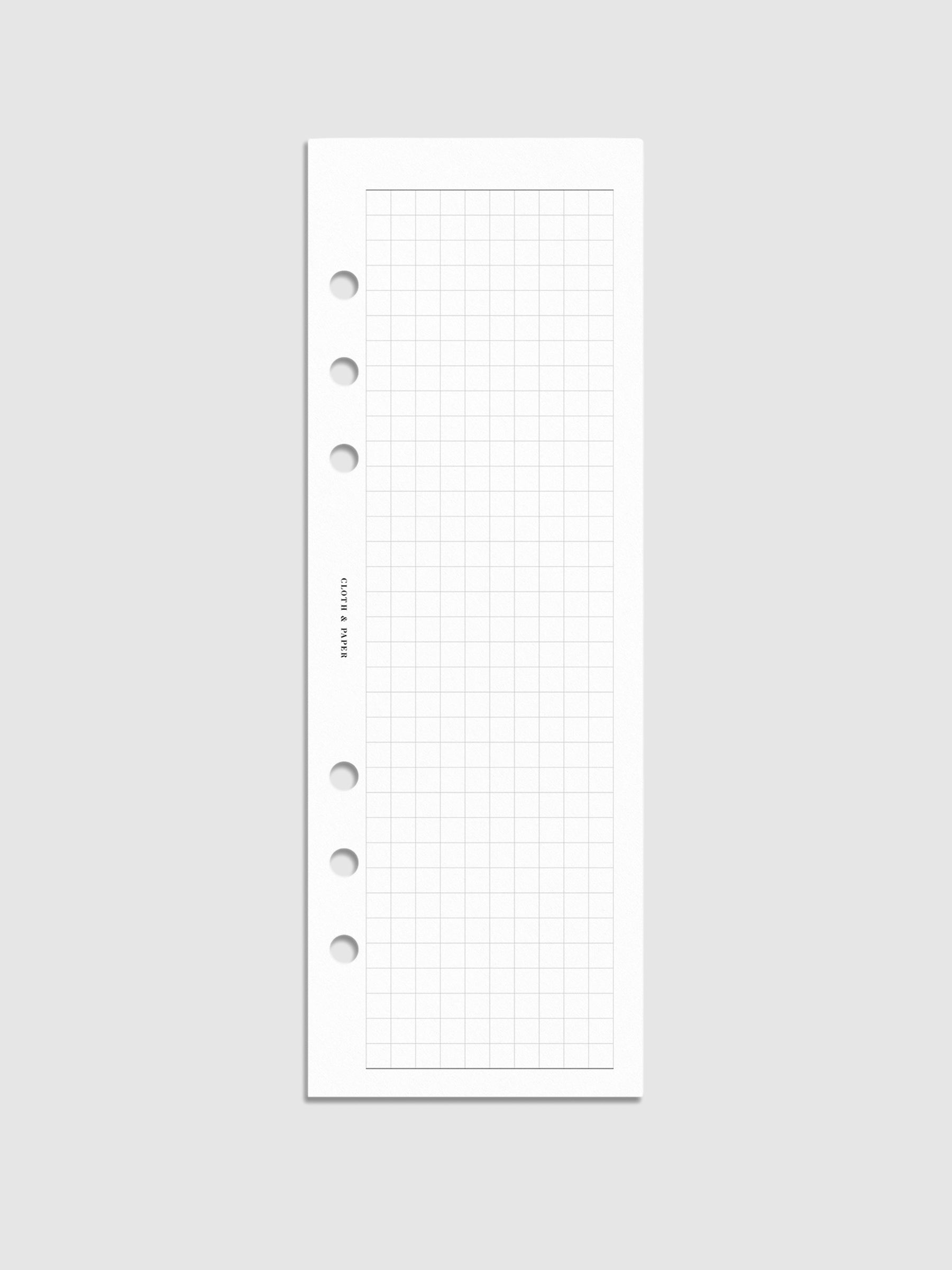 Half Page Graph Inserts, Cloth and Paper. Digital mockup of inserts in A5.