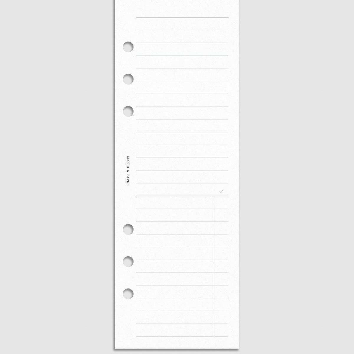 Cloth & Paper Graph Note Planner Inserts - Half Letter Size, 5.5 X