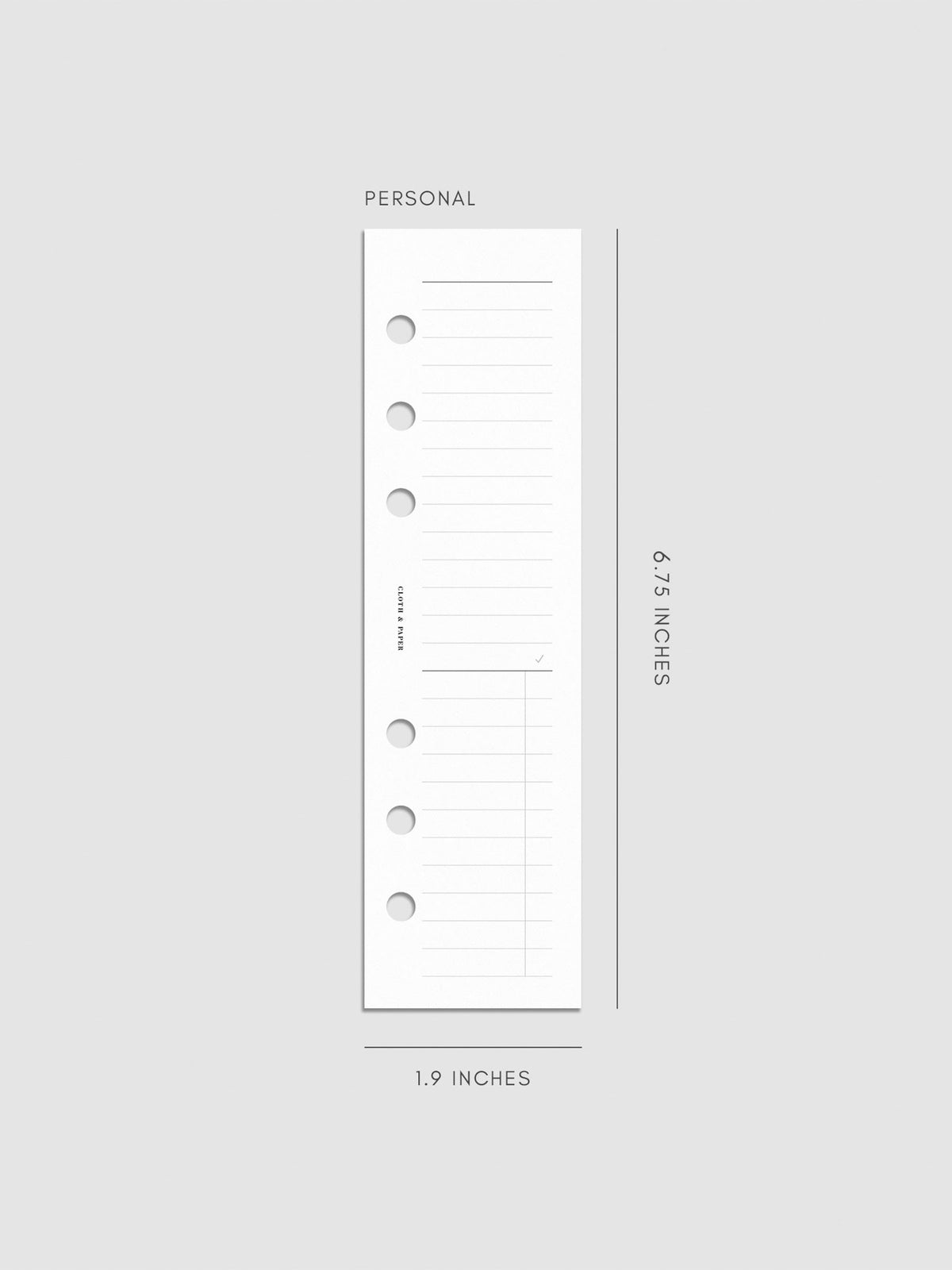 Half Page Notes Planner Inserts | Cloth & Paper