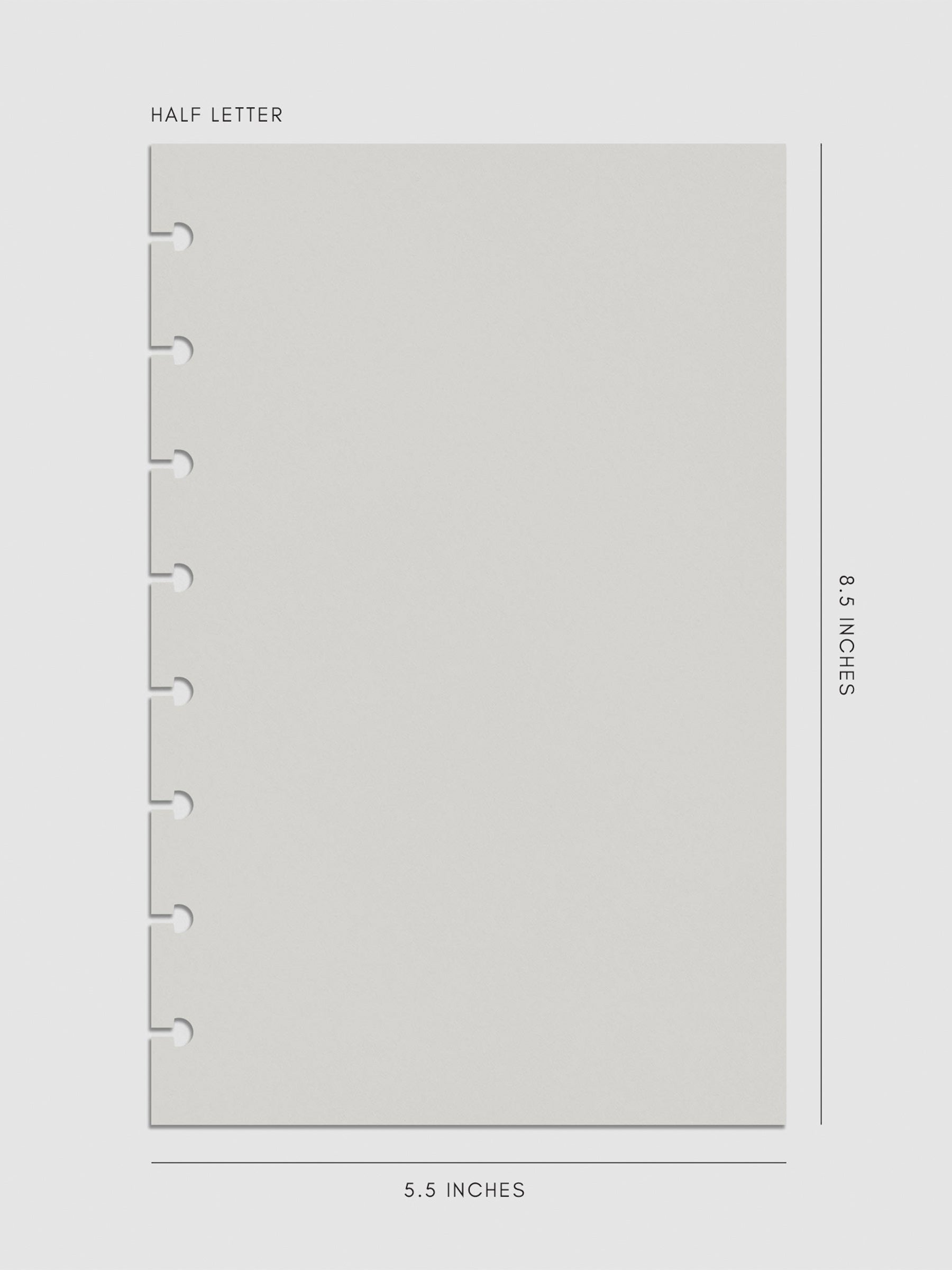 Digital Half Letter insert mockup displayed on a gray background.