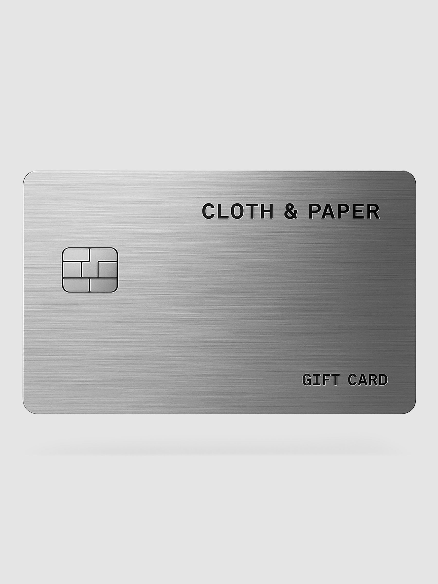 Cloth & Paper Giftcard Image on a neutral background.