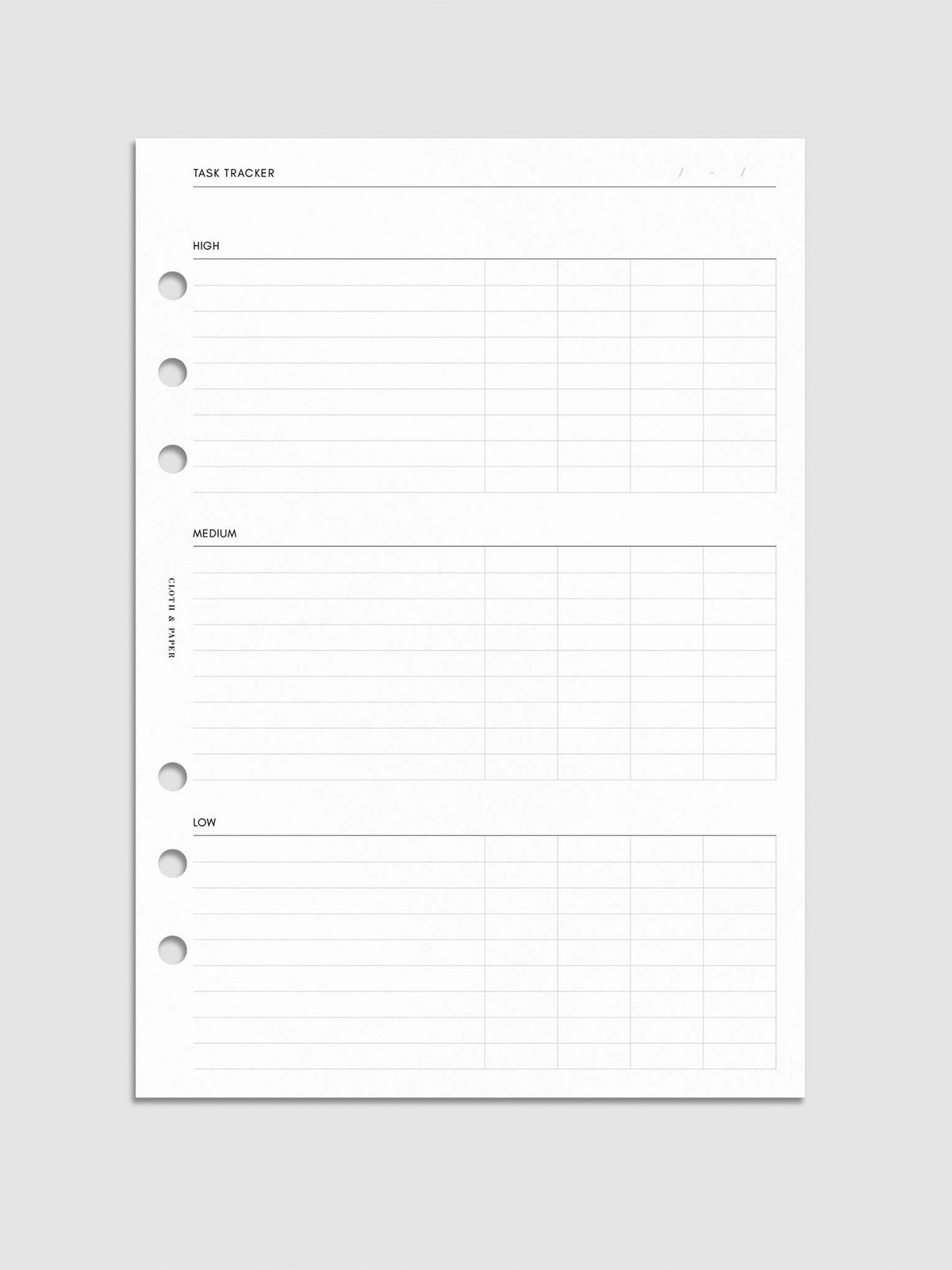 Kanban Task Tracker Planner Inserts | Cloth & Paper