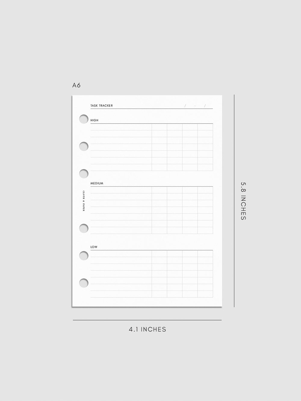 Kanban Task Tracker Planner Inserts | Cloth & Paper