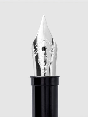 Silver extra fine nib displayed on a neutral background.