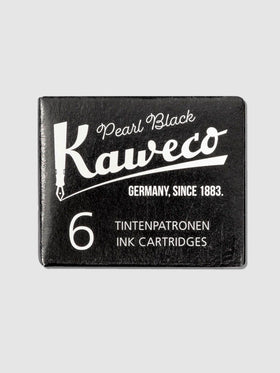 Kaweco Ink Refill Cartridge, Black, Cloth and Paper. Box of refills displayed in their packaging on a neutral background.