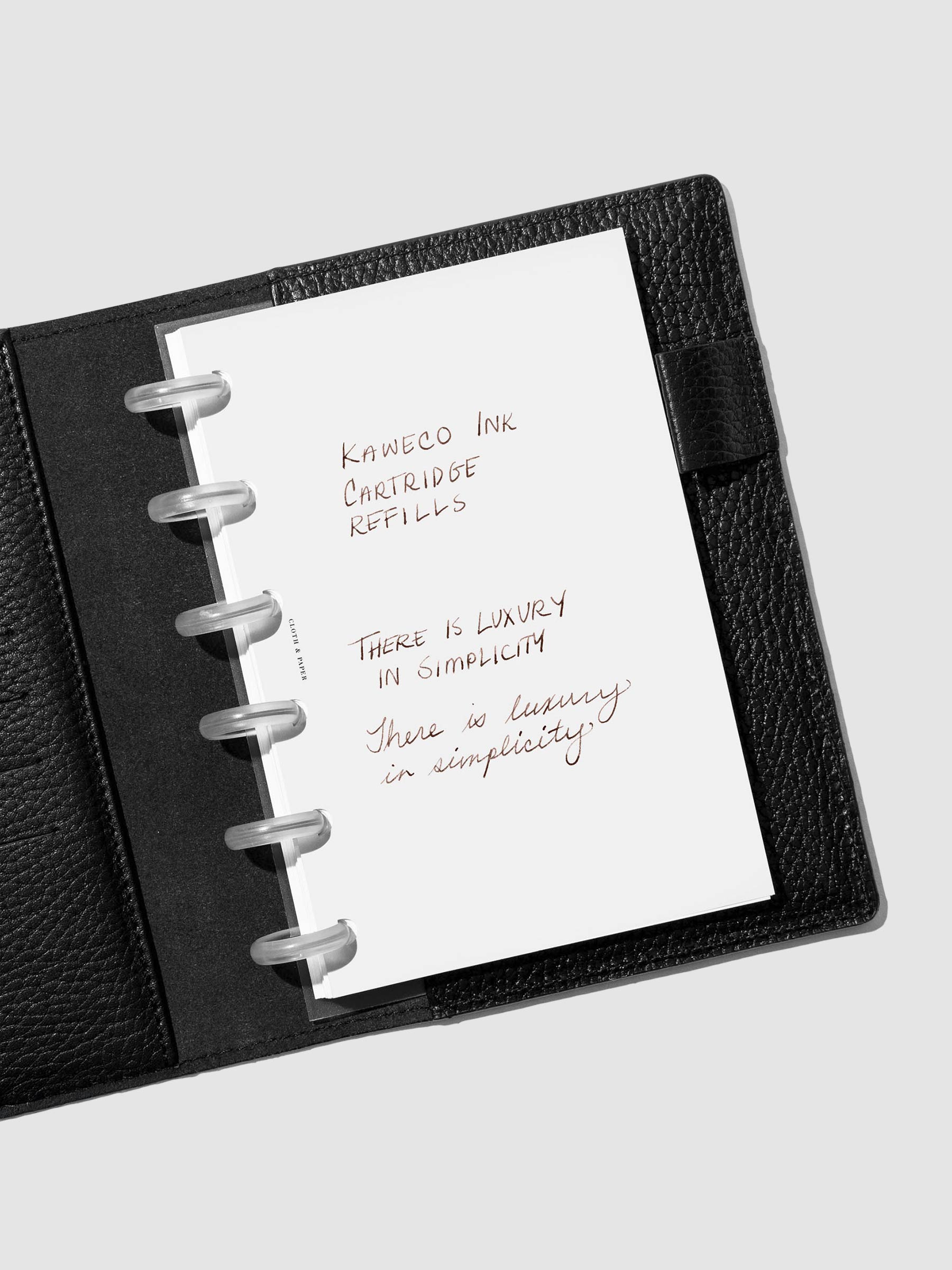 Pen testing sheet showing the color of the ink - Caramel Brown.