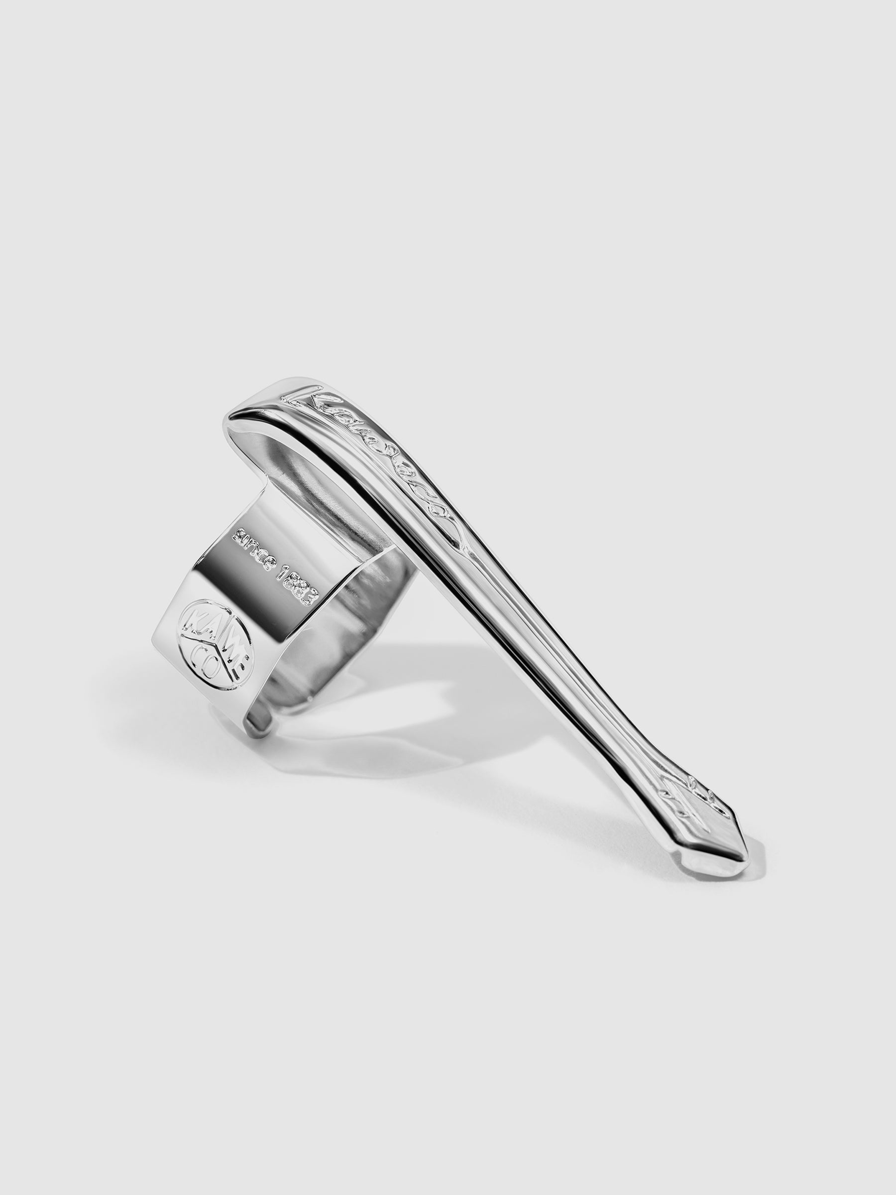 Nostalgic Silver  clip displayed on a neutral background. Closeup of text reads "Since 1883" and the Kaweco logo is visible on the side of the clip.