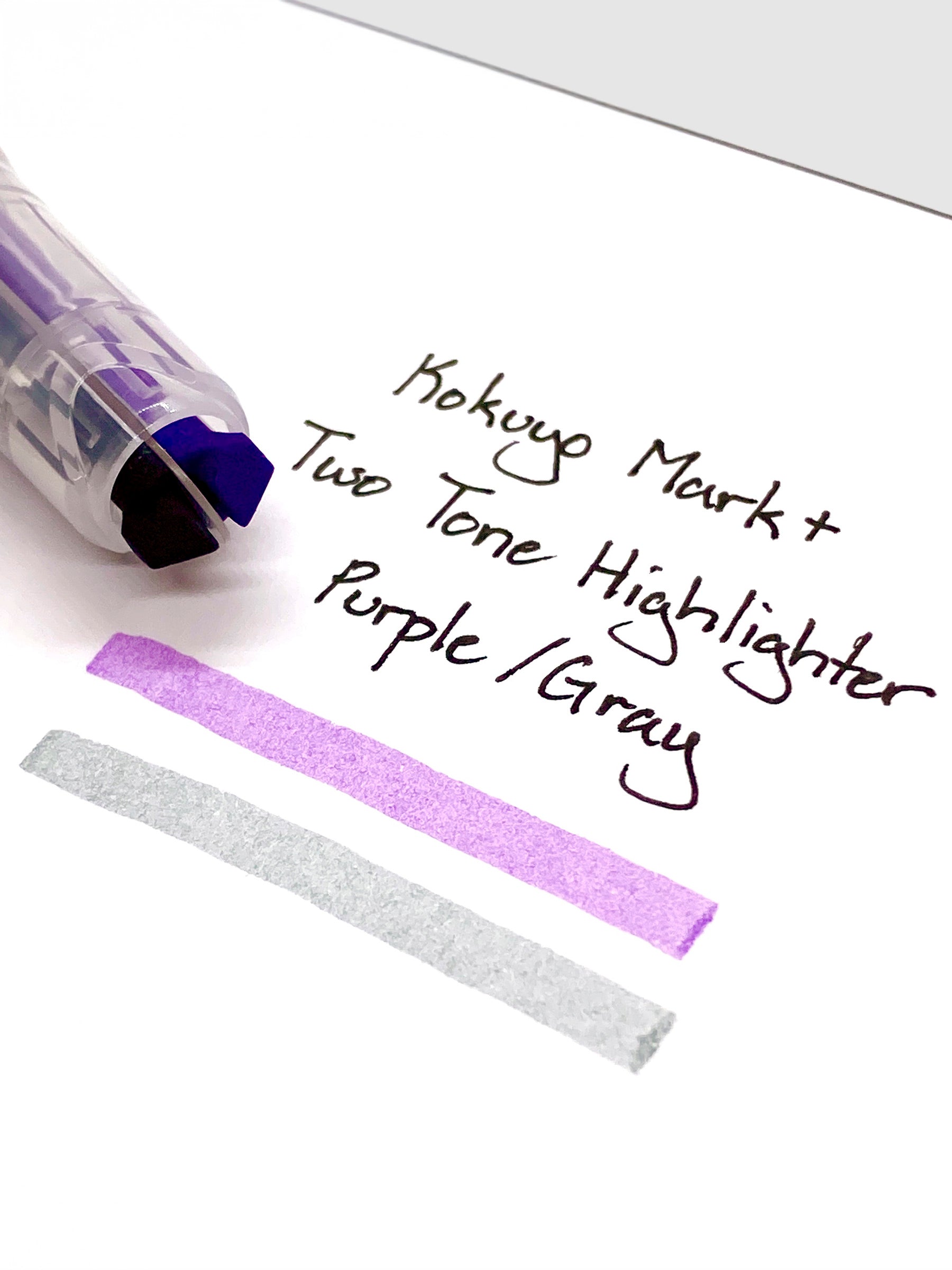 kokuyo mark plus two tone highlighter gray type purple
