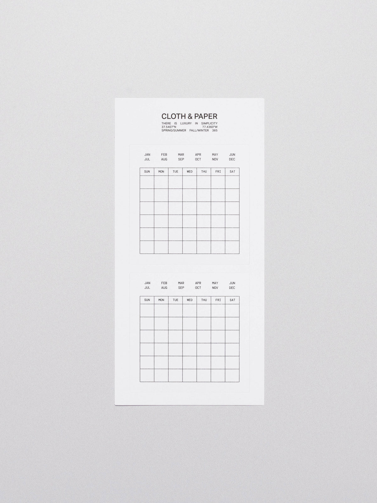 Label Planner Stickers | Calendar | Cloth & Paper